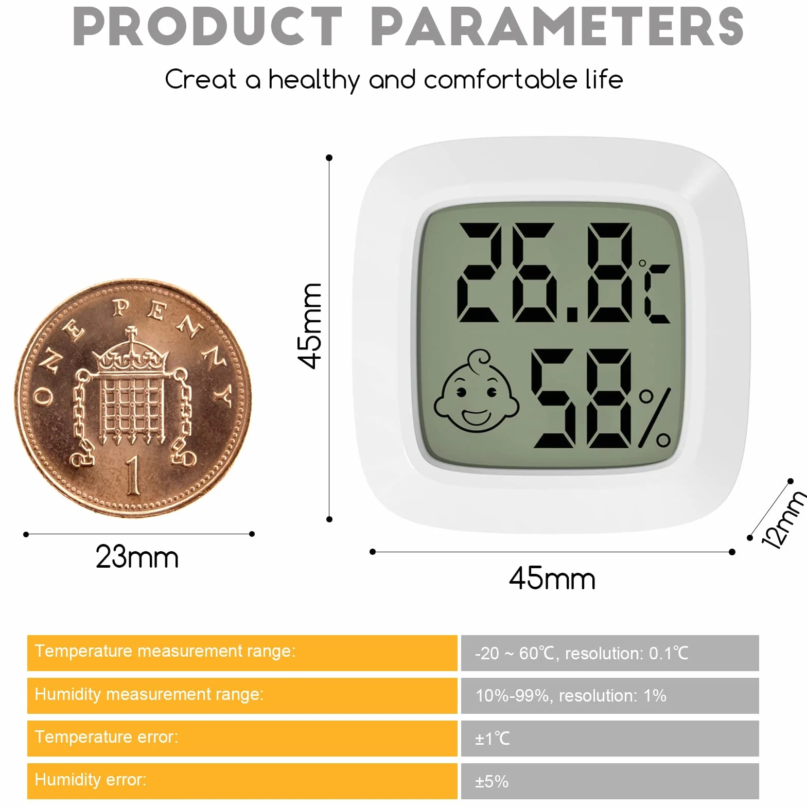 Cyfrowy termometr z higrometrem pokojowym LCD mini wewnętrzny miernik temperatury do szklarni