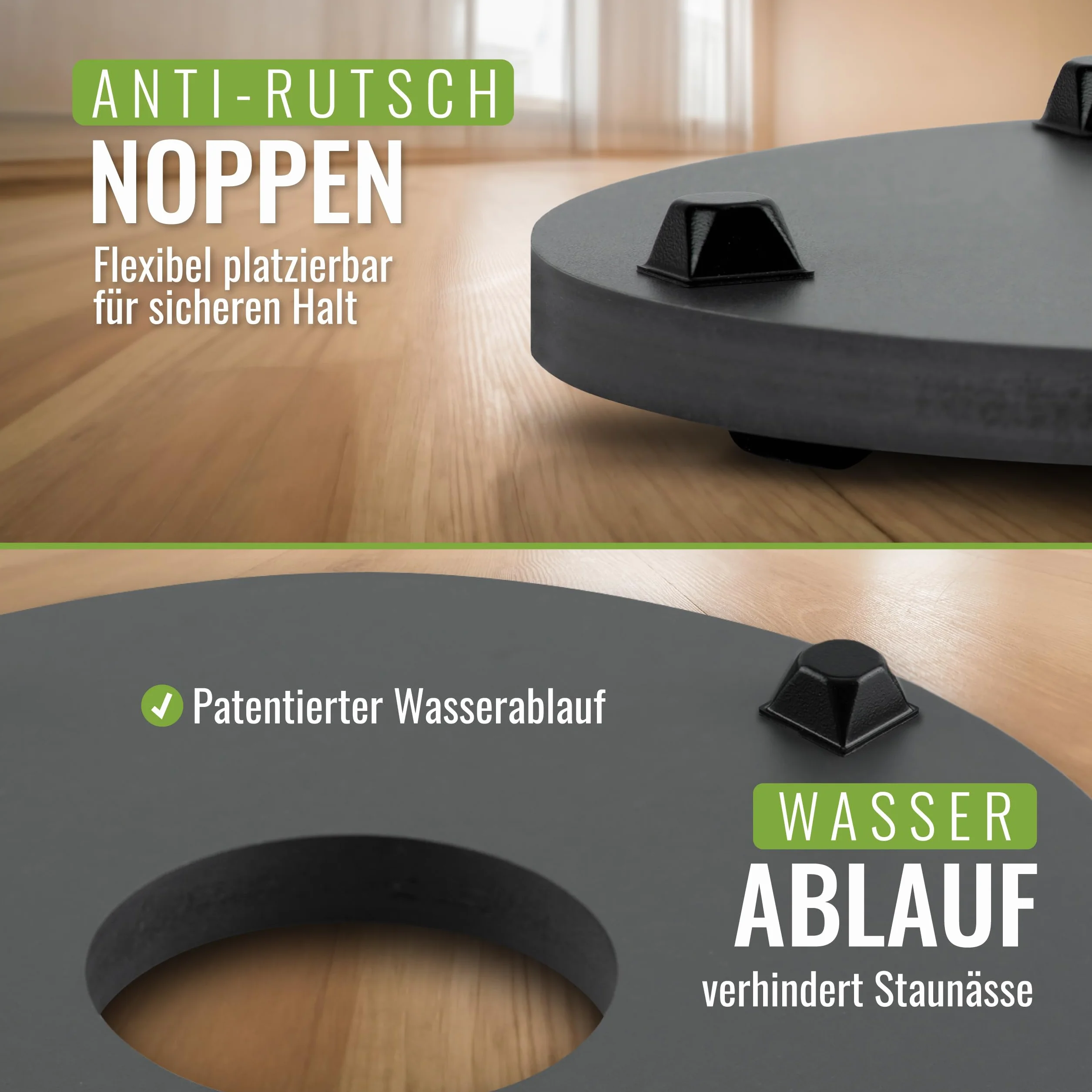 Pflanzwerk Podstawka pod donicę – ultrapłaski, designerski wałek na rośliny, Ø 28 cm, prostokątny i okrągły, do wszystkich doniczek i doniczek na kwiaty, do użytku wewnątrz i na zewnątrz