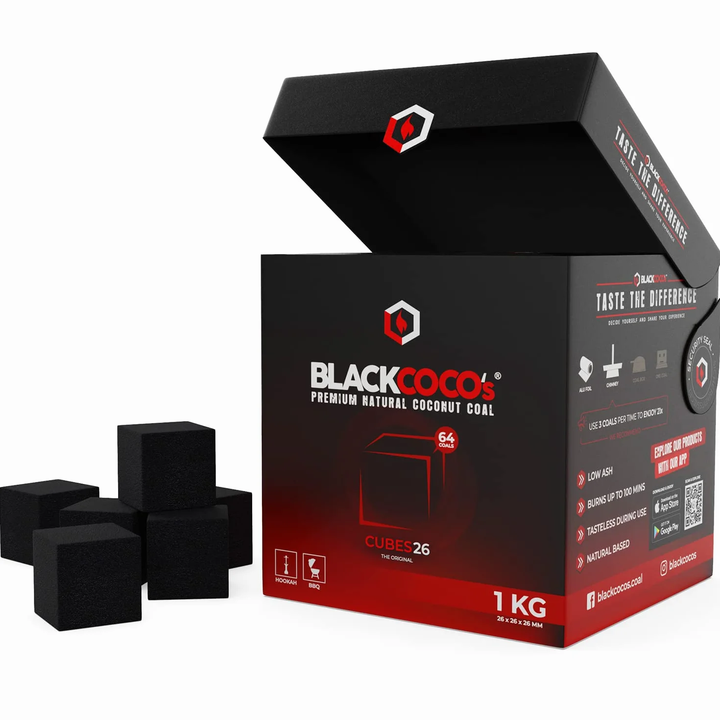 Blackcoco's Premium Węgiel Kokosowy Naturalny Do Sziszy 1Kg
