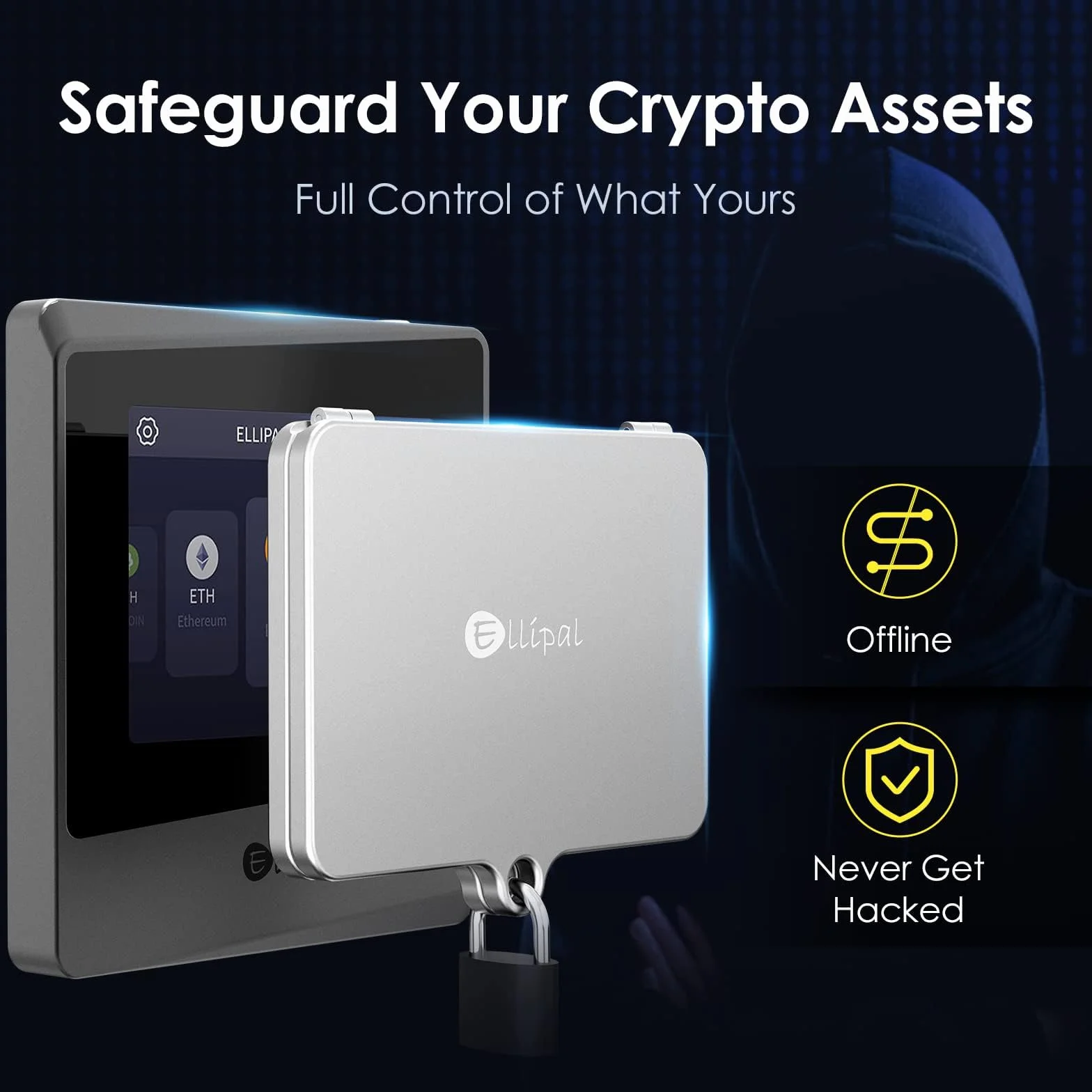 ELLIPAL Crypto Seed Phrase Backup, 316 Metal Seed Phrase Storage z otworem na zamek, kopia zapasowa 24 słów, kompatybilna z portfelami sprzętowymi BIP39, księgą, Trezor