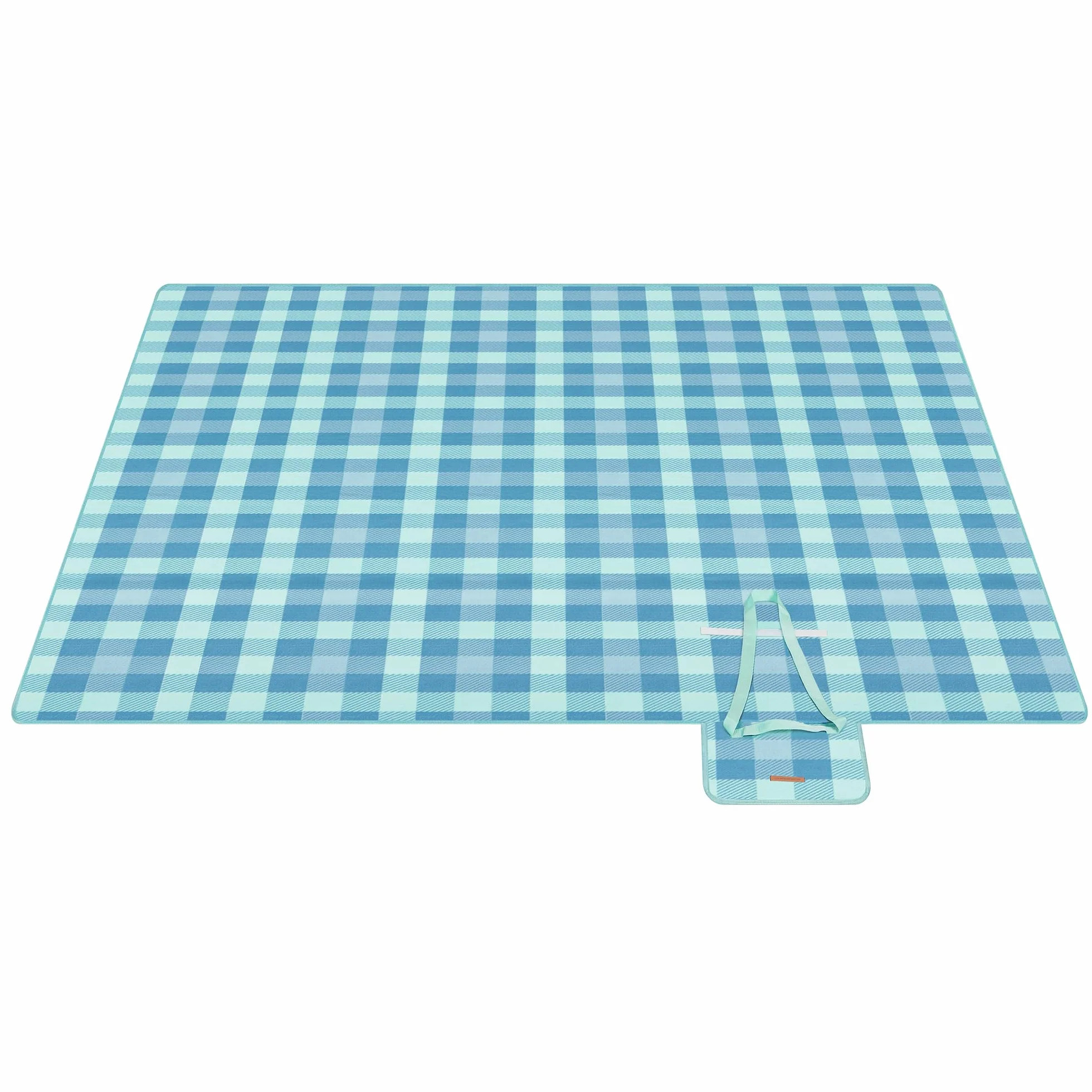 SONGMICS Koc piknikowy, 200 x 200 cm, 4 śledzie zapobiegające nadmuchaniu, duża mata na kemping, do parku, ogrodu, na plażę, na zewnątrz, wodoodporny spód, składany i przenośny, zielony i niebieski