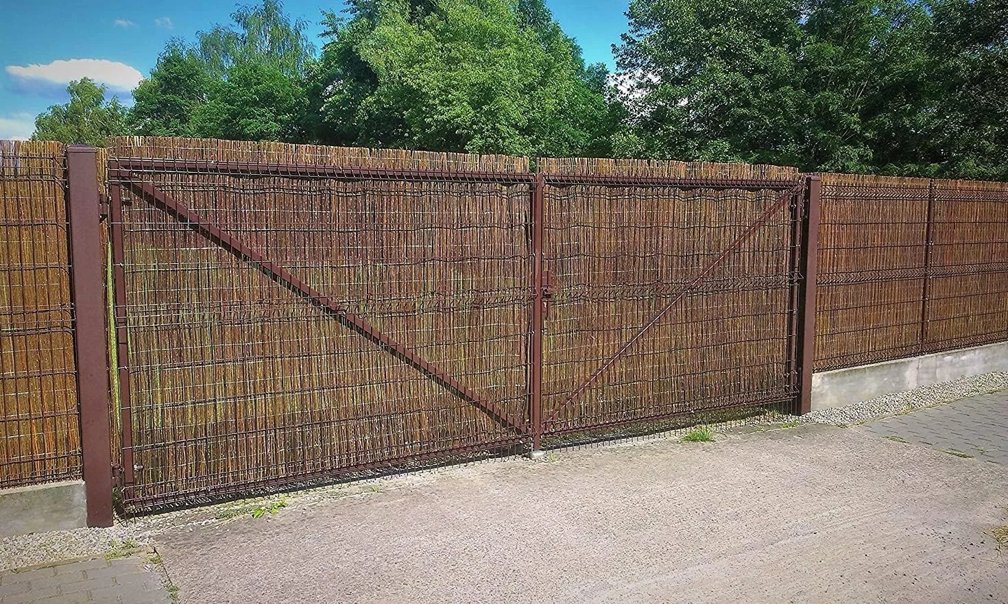 Mata Wiklinowa 180x300 cm Parawan Balkon Ogród Naturalny Płot Osłona Ocynkowany Drut Ochrona przed Wiatrem