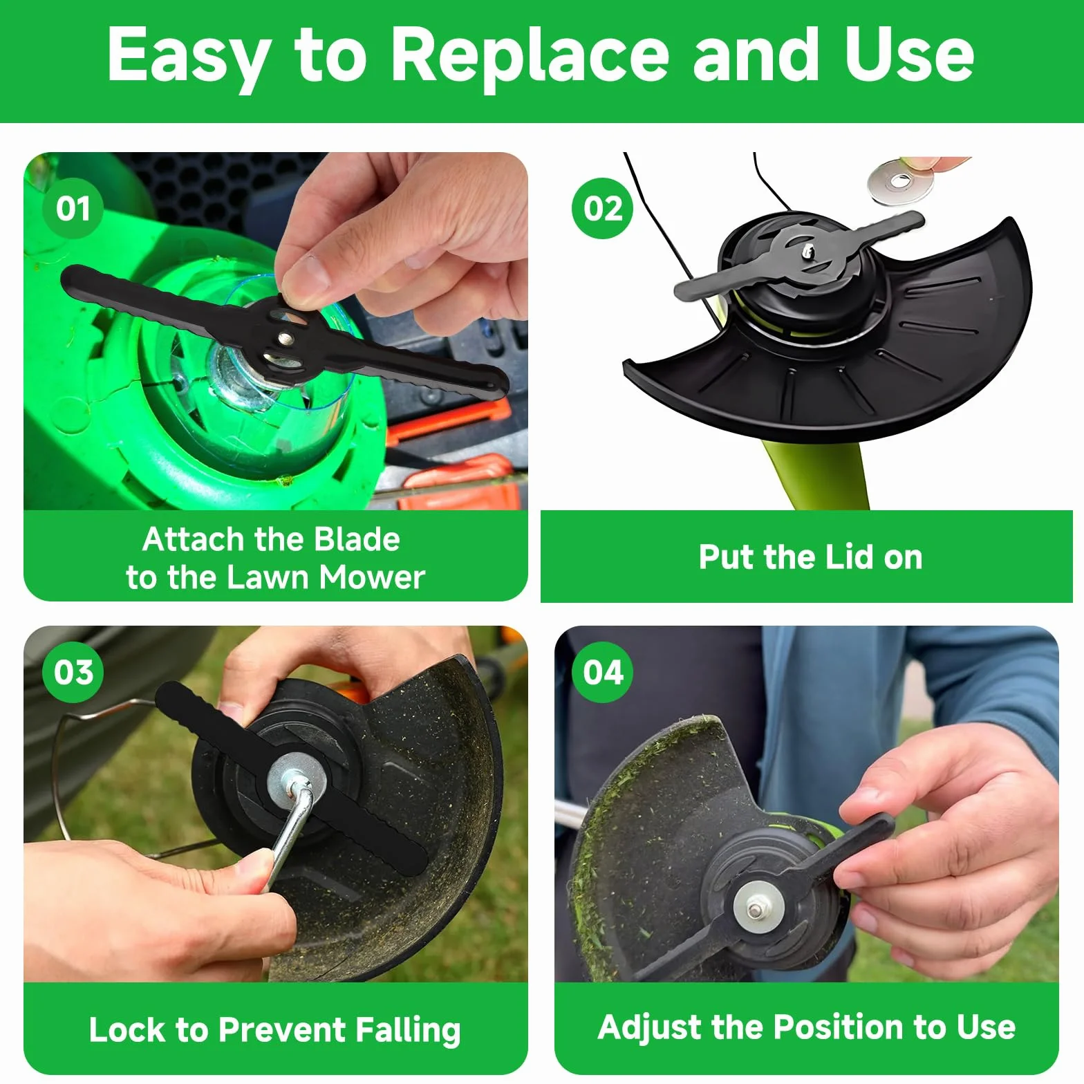 60 sztuk zapasowych noży do podkaszarki do trawy, 5 mm, wytrzymałe noże z tworzywa sztucznego do podkaszarki akumulatorowej, akcesoria, wysokiej jakości podkaszarka do trawy, części zamienne do