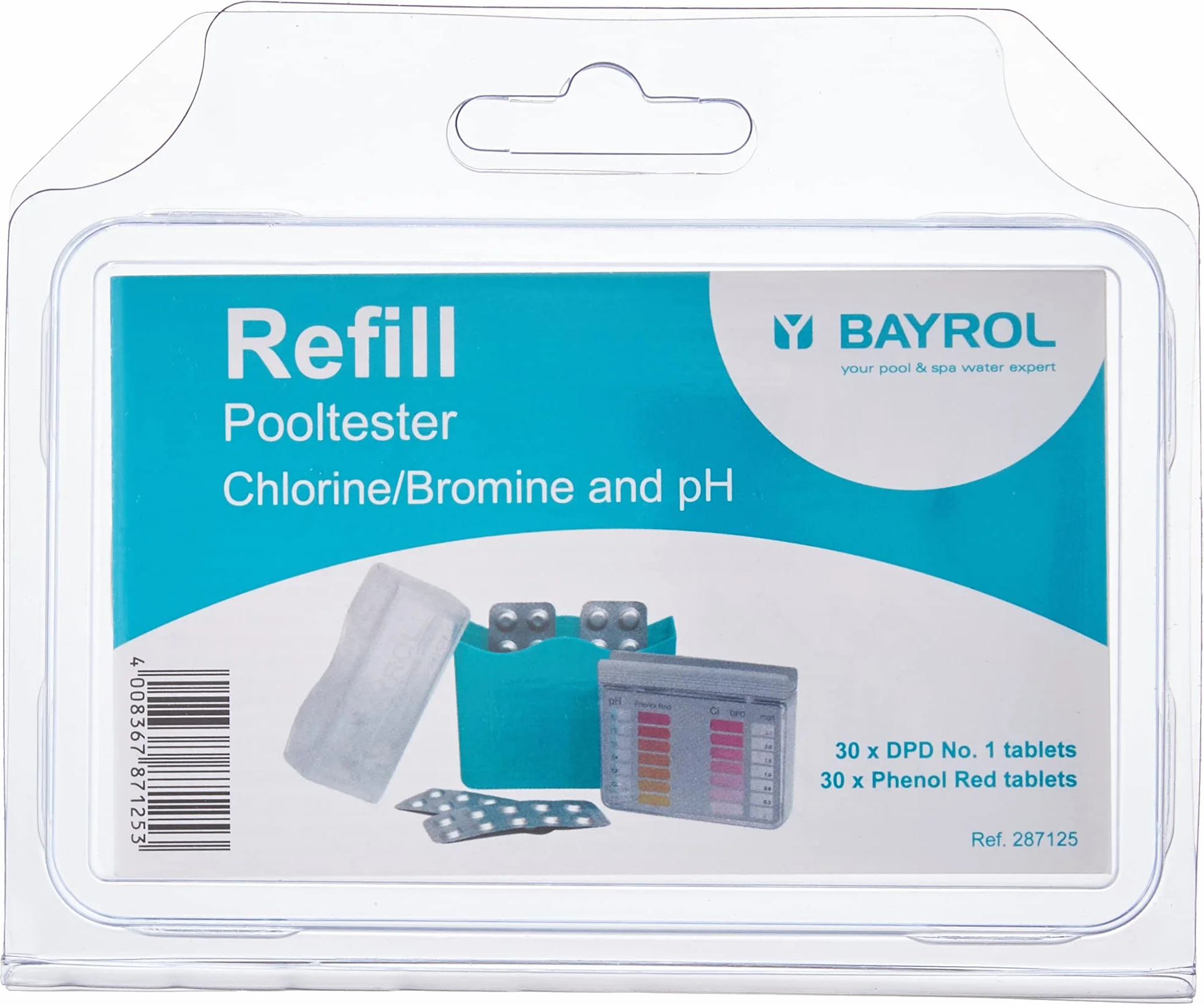 BAYROL Tabletki opakowanie uzupełniające pH/Cl i pH/Br do testera basenowego - 2 x 30 tabletek Phenol Red & DPD nr 1