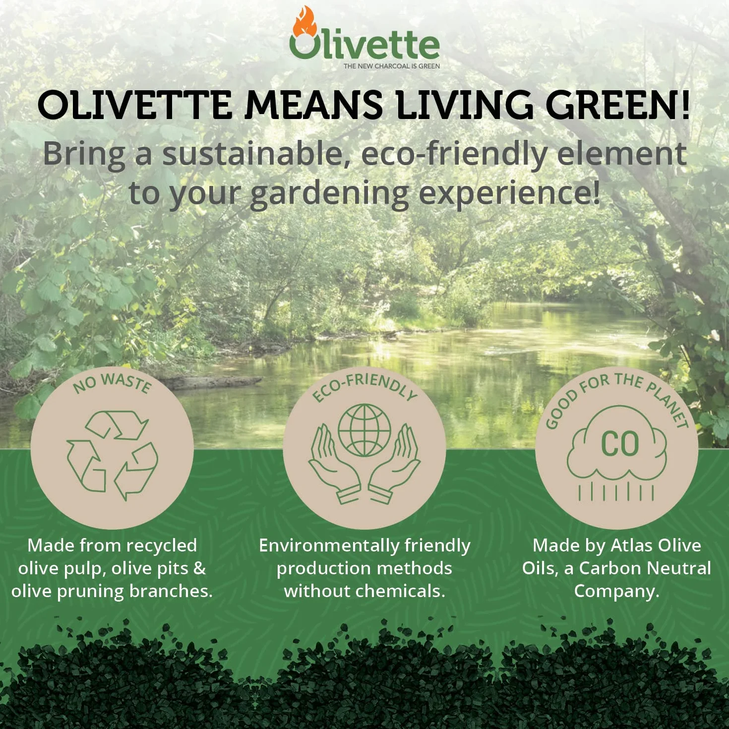 Olivette Ogrodniczy węgiel aktywowany do roślin wg, terrarium ogrodnictwo pochłaniacze wilgoci, materiały terrarium, certyfikat USDA Organic 1 torba