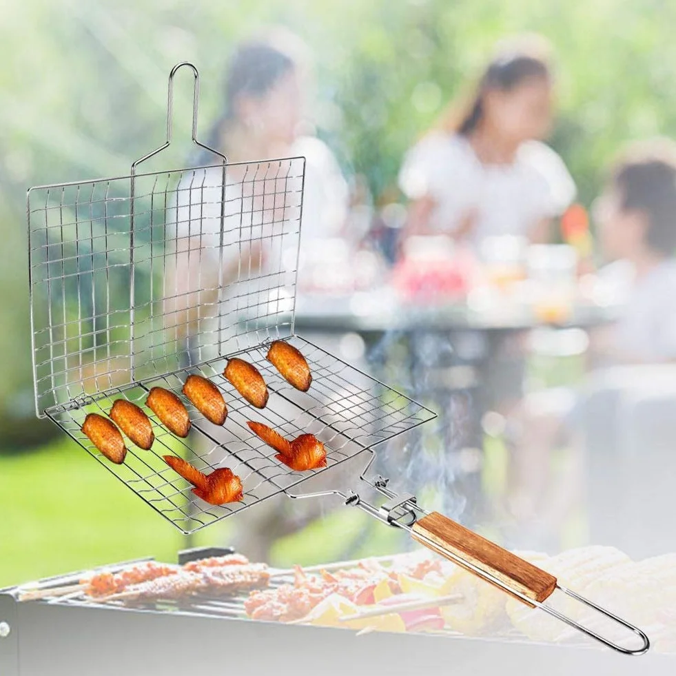Przenośny kosz do grilla BBQ narzędzie do ryb stek warzywny mięso