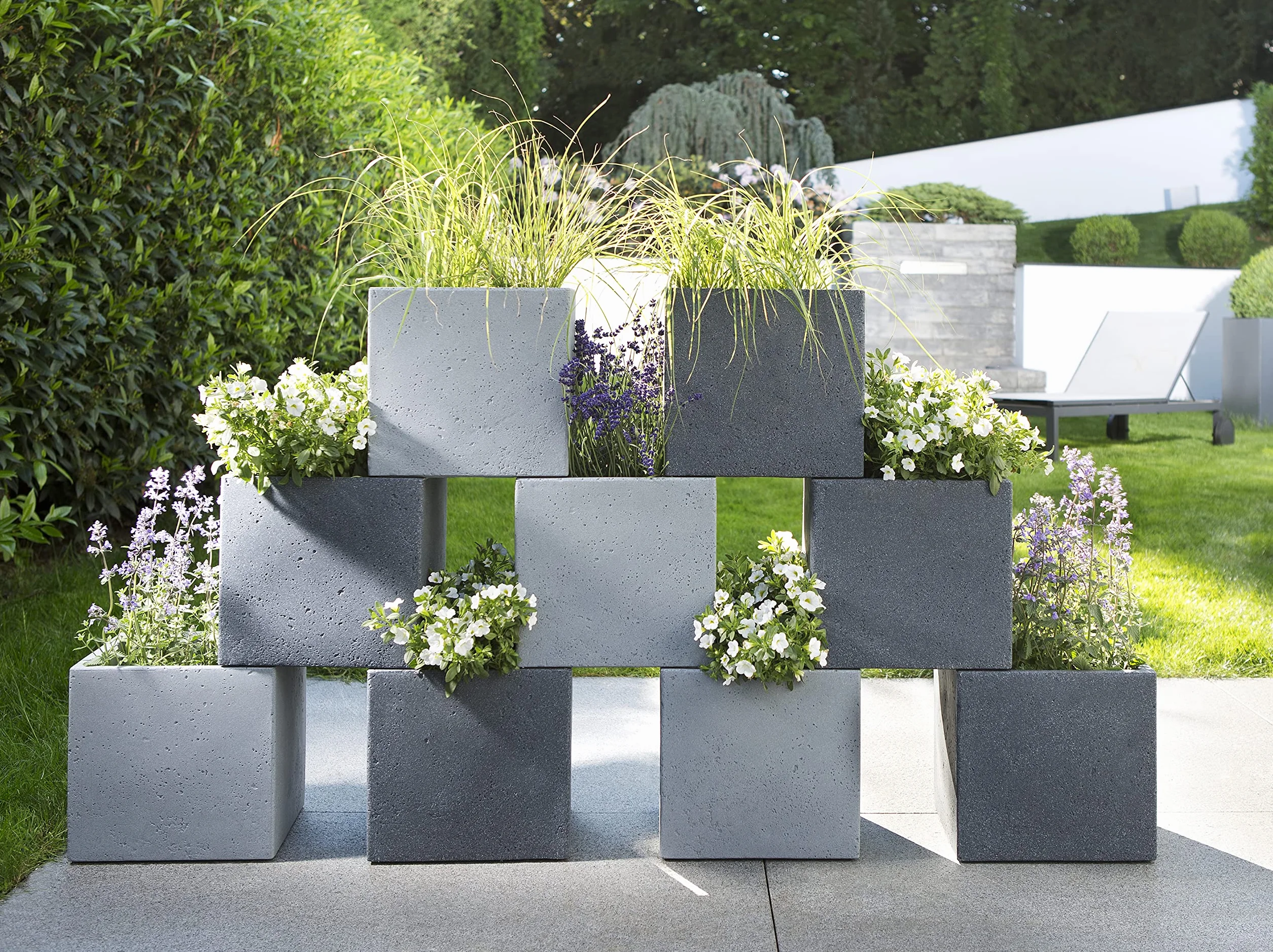 Scheurich C-Cube Donica Stony Black 40 cm wysokość 33 cm