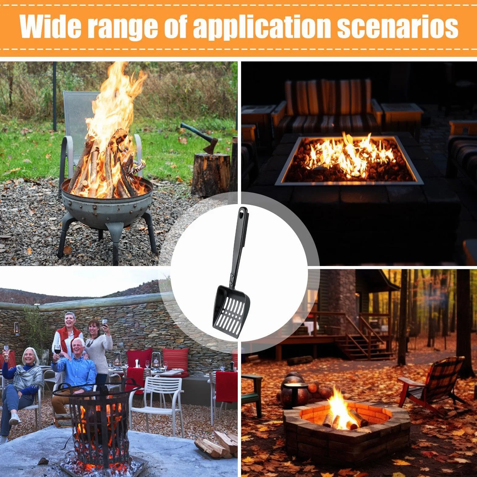 Metal Fireplace Ash Shovel, Hollow Out Wood Stove Ash Sifter, Iron Coal Shovel, Fire Pit Tools, Fireplace Ash Remover, Outdoor BBQ Grill Tools, Iron Ash Shovel, Ash Sifter Shovel