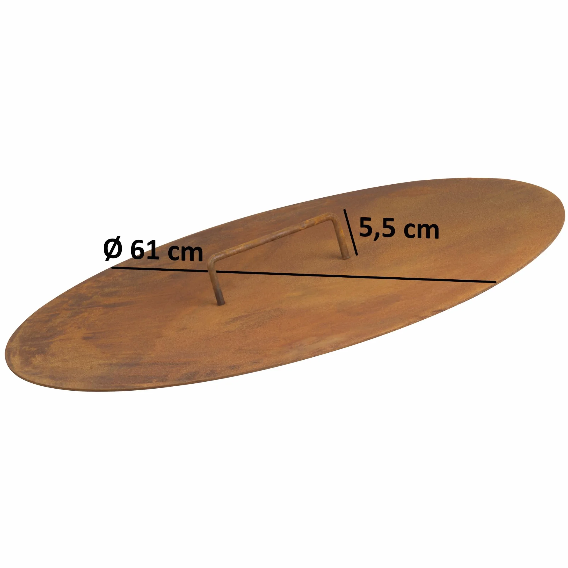 BBQ-Toro Pokrywa paleniskowa 60 cm imitacja rdzy z uchwytem