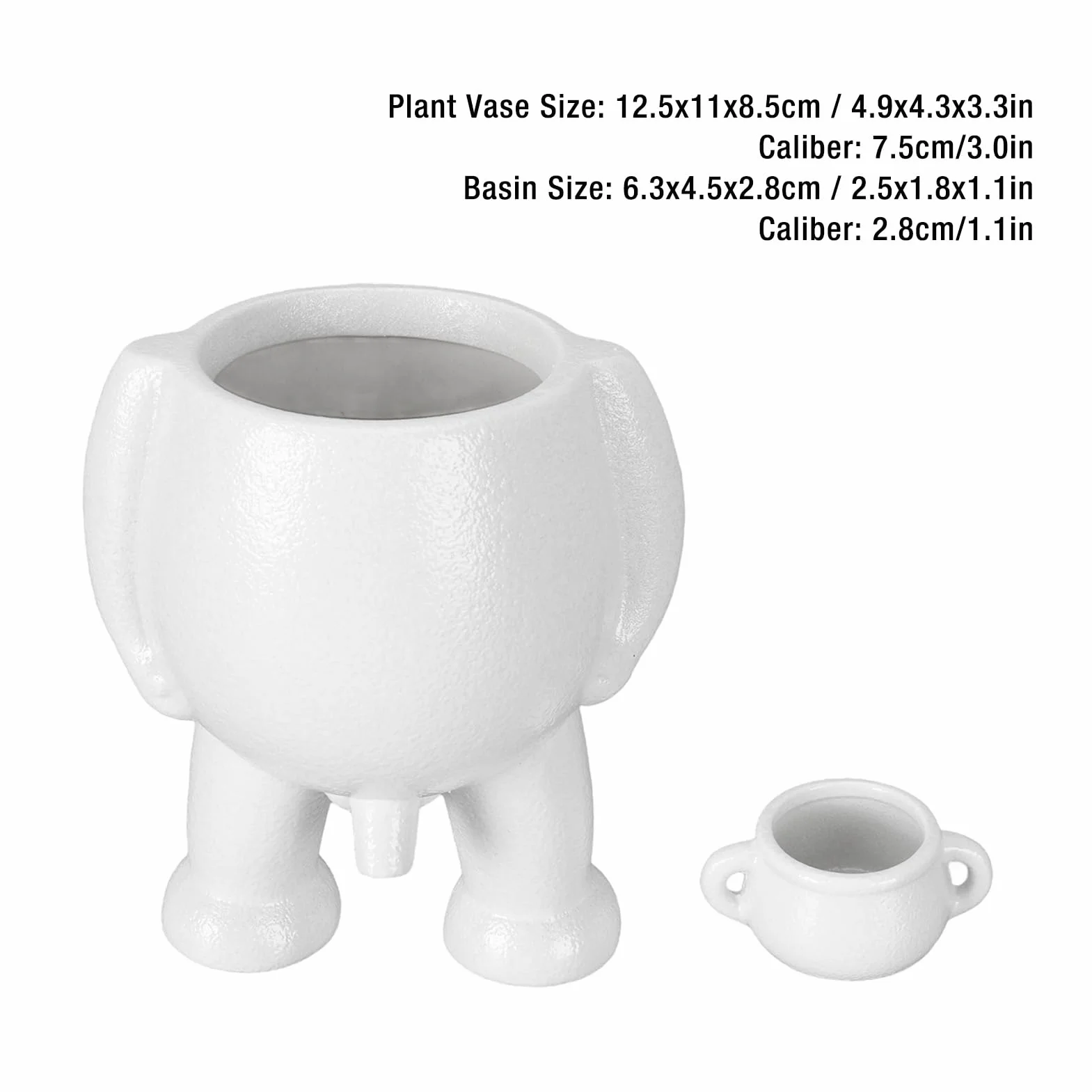 ANGGREK „Succulent Planter Pots Ceramic Flower Pot with Drainage and Saucer for Indoor Outdoor Plants Funny Peeing Design Unique Gardeners” (WHITE)