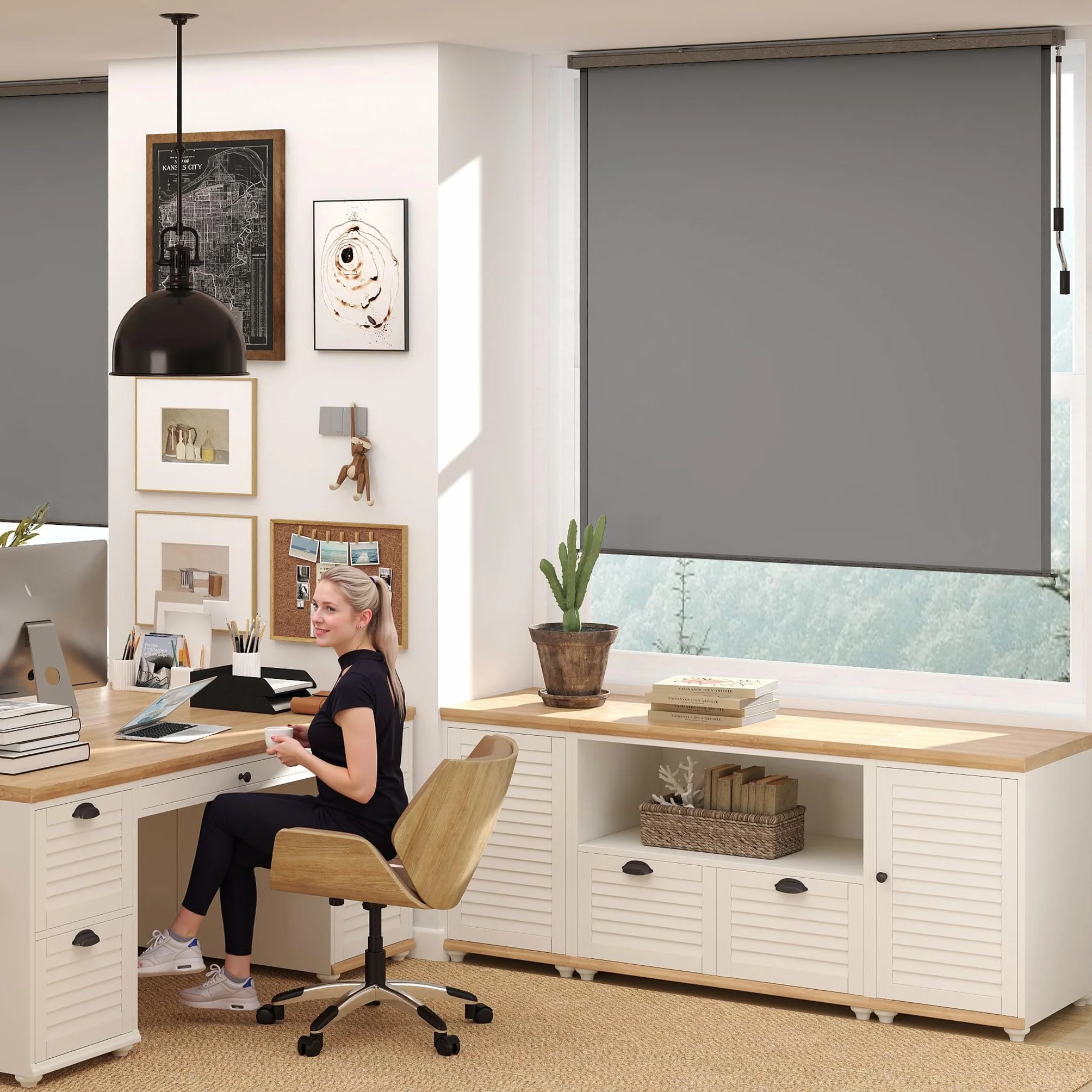 Aufun Markiza pionowa, wysuwana, 120 x 250 cm, ochrona przed wiatrem, aluminiowa, z korbą, ochrona przed słońcem, ochrona przed wzrokiem, na balkon, taras, do ogrodu, jasnoszara