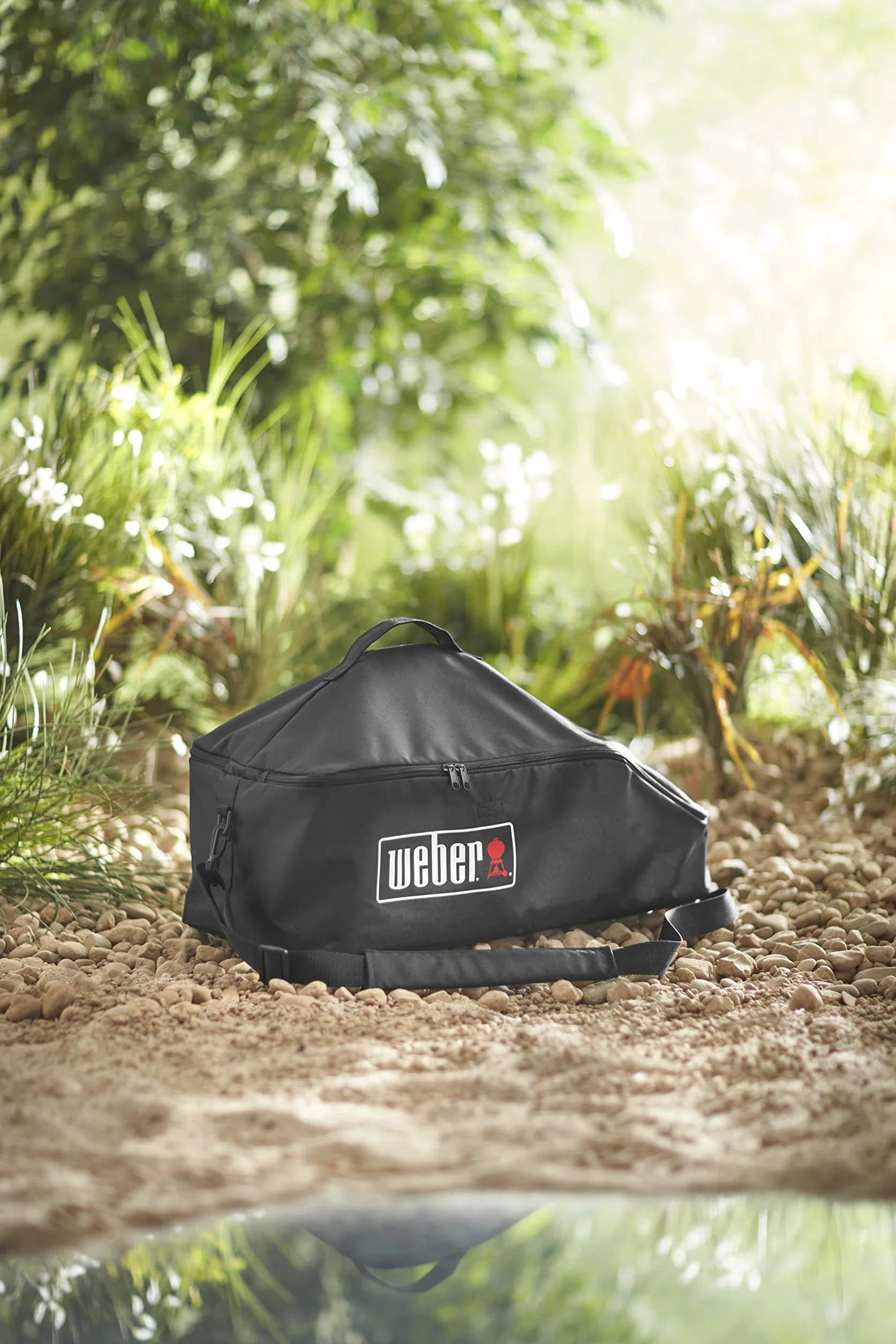 Weber Premium Torba Transportowa na Grill Go-Anywhere, Regulowany Pasek na Ramię, Oddychająca, Odporna na UV i Wodę, Ochrona przed Wiatrem i Pogodą, Czarna (7160)
