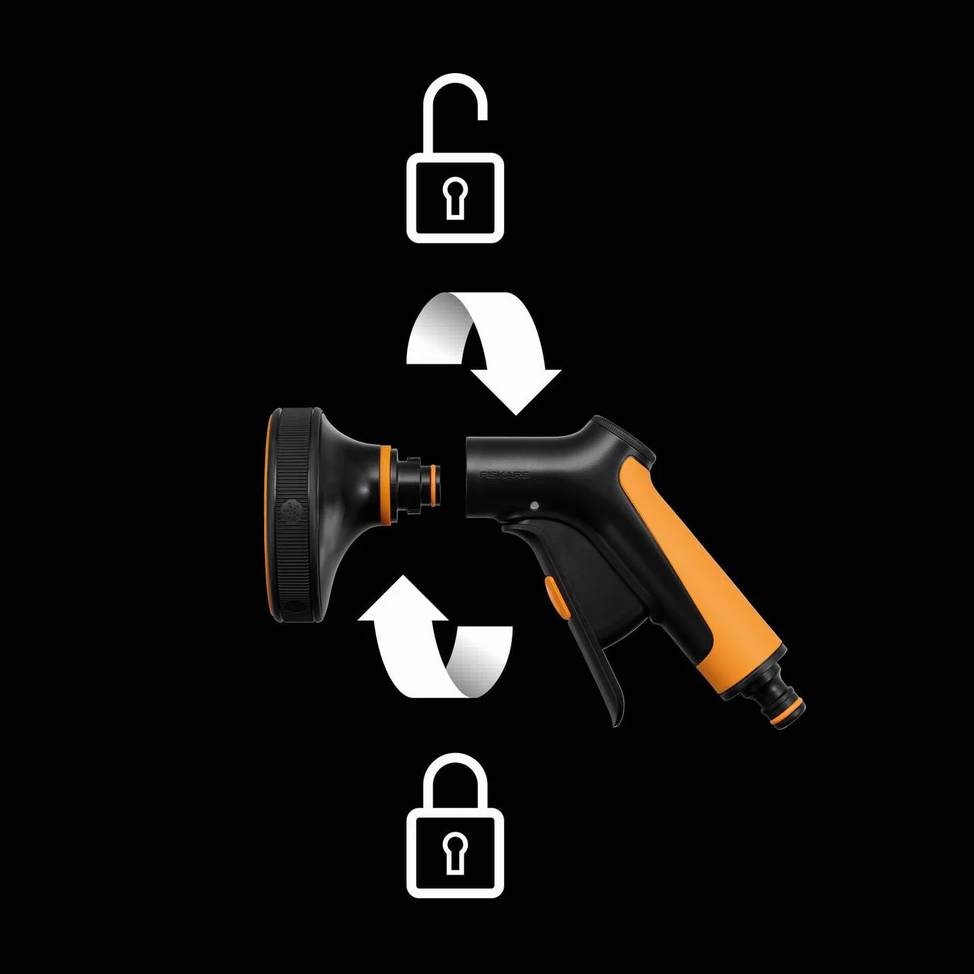 Fiskars Cf Multi Pistolet Natryskowy, Czarny/Pomarańczowy, 5 Funkcji