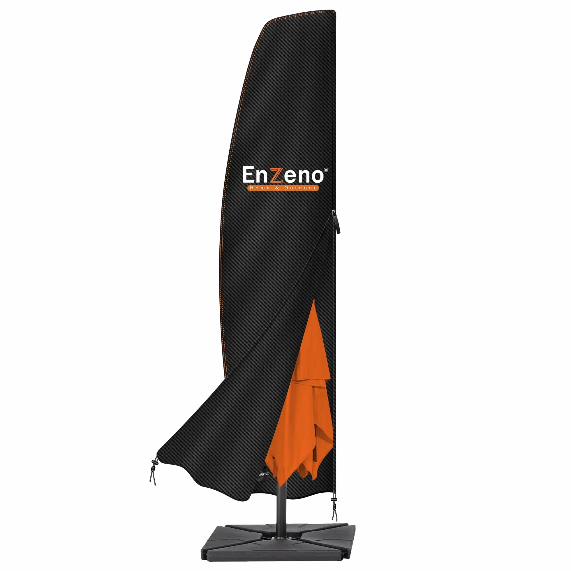 Enzeno Pokrowiec ochronny na parasol przeciwsłoneczny 3-4 m wodoszczelny zamek błyskawiczny 240 x 57 cm