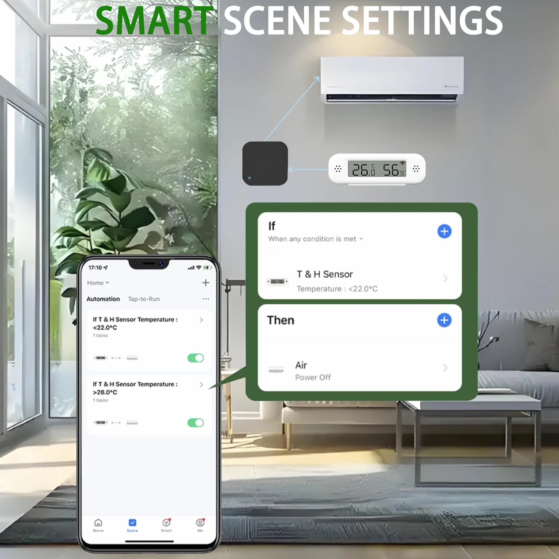 Inteligentny termometr cyfrowy Higrometr, czujnik temperatury i wilgotności WiFi do użytku domowego, mini monitor wilgotności ze zdalnym monitorowaniem aplikacji, kompatybilny z Alexa (1 Pack)