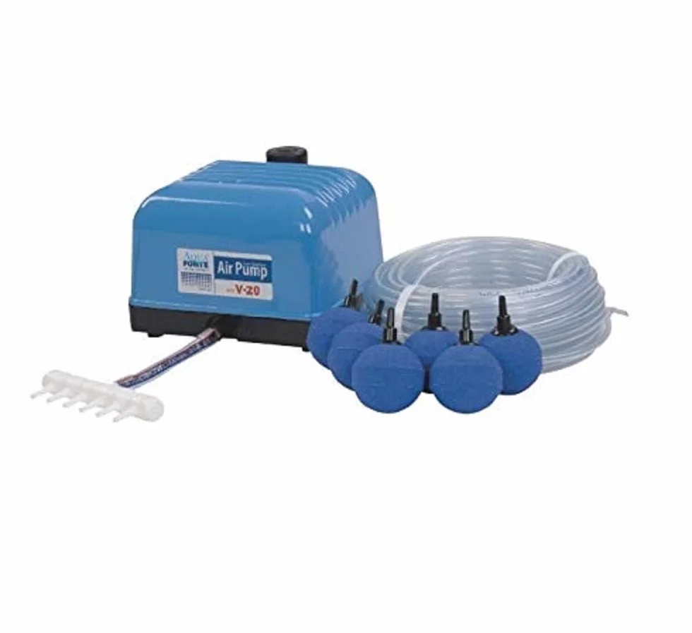 AquaForte Oryginalny zestaw pompek powietrza Hailea V20, 9 l/min przy 1,2 m, w zestawie 4 kamienie i wąż 25 m 4/6