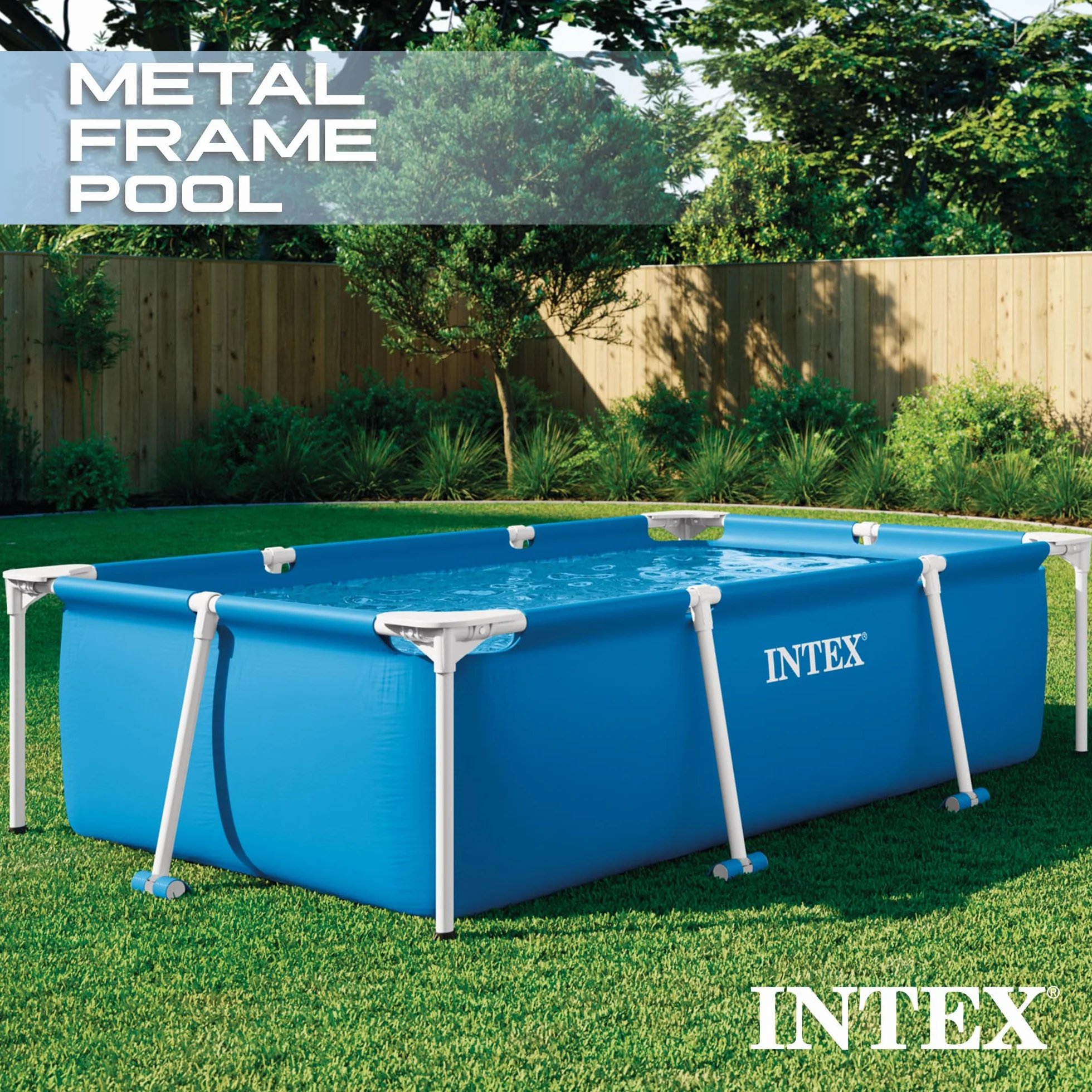 Intex Piscinette Tubulaire Basen Ogrodowy, Niebieski, 220 x 150 x 60 cm