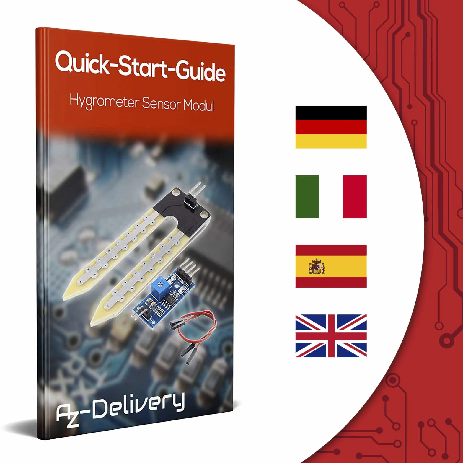 AZDelivery 5 x Czujnik wilgotności gleby Higrometr wilgotności gleby Moduły kompatybilny z Arduino w tym e-Book!