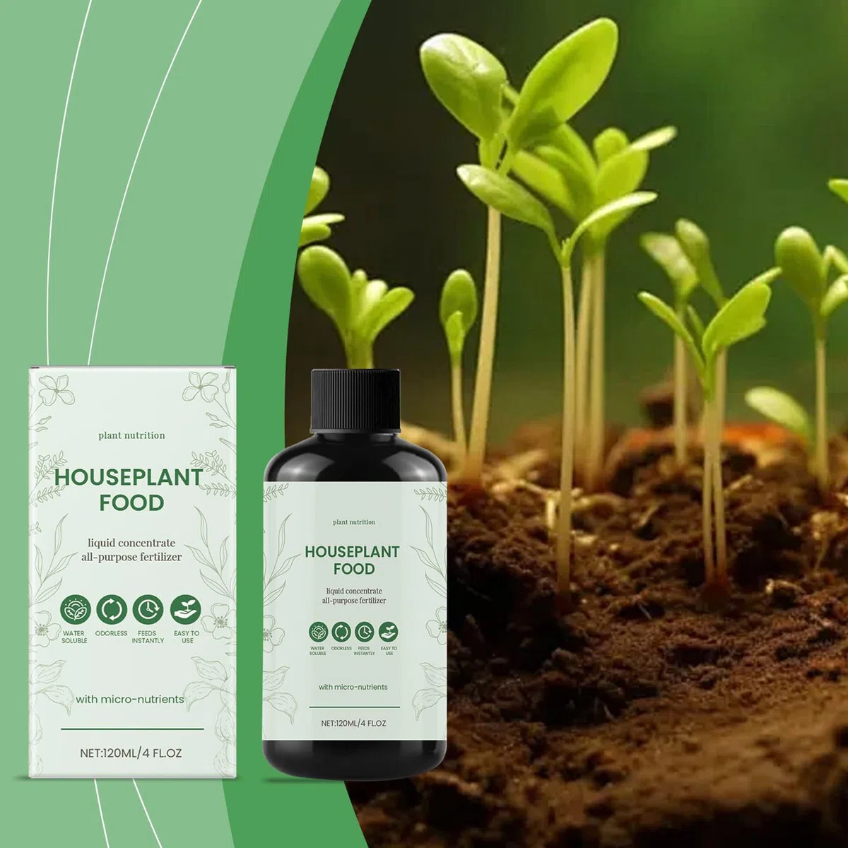 Plant Fertilizer, All Purpose Plant Food, 1.88x3.85 inch Safe Nutrient Solution, Efficient Growth Enhancer, Natural Floral Food for Garden, Lawn Care, Hydroponic Use