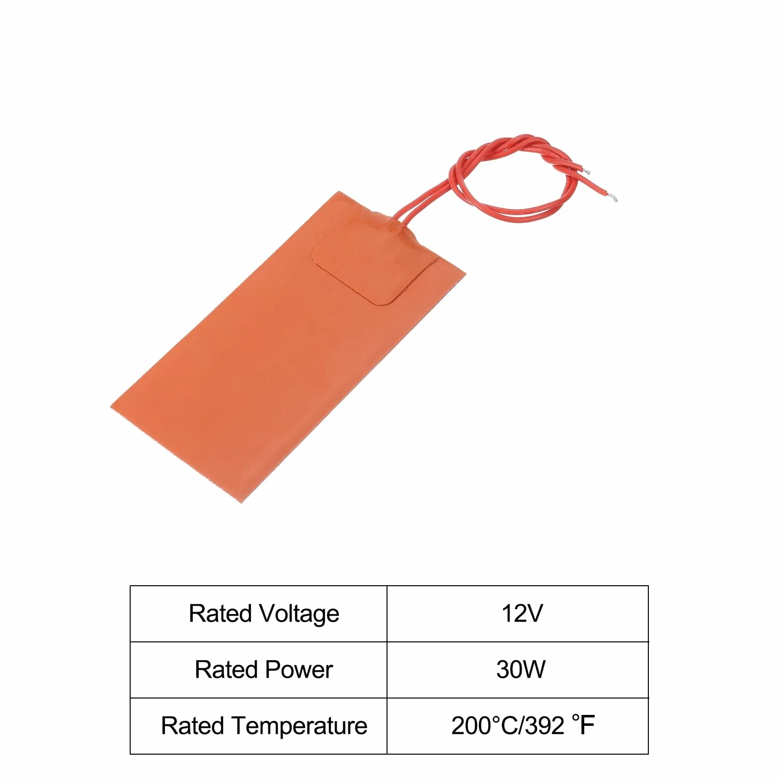 sourcing map Silikonowa mata grzewcza, 12 V 30 W, folia grzewcza, elastyczna płyta grzewcza 150 mm x 50 mm, mata grzewcza do stałej temperatury