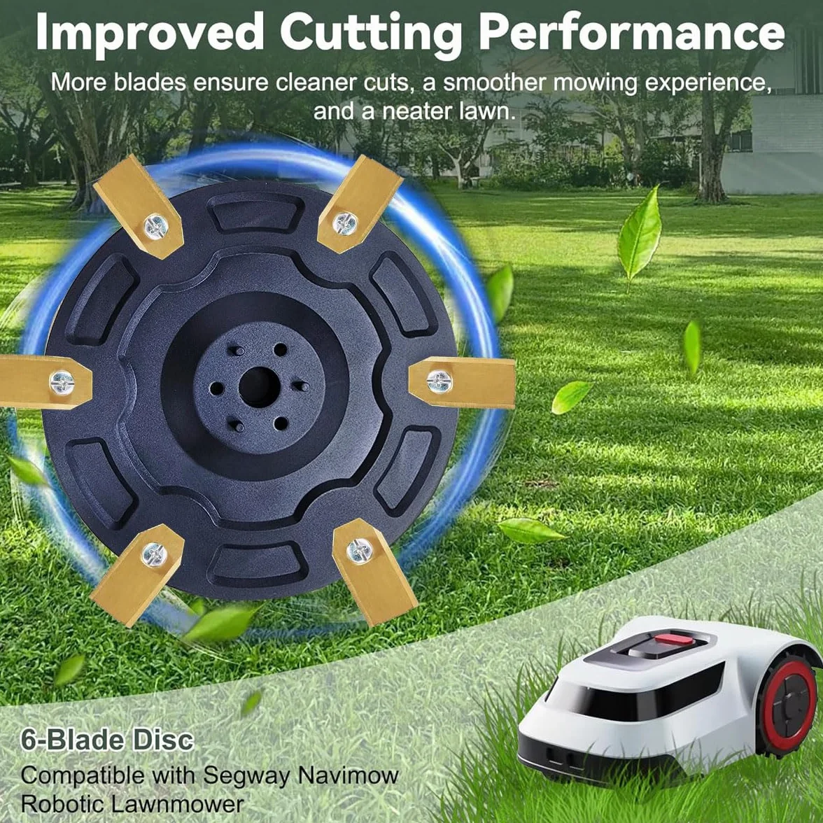 6-częściowy zestaw noży kompatybilnych z Segway Navimow serii H H500E, H800E, H1500E, H3000E-VF – robot koszący Premium talerz do koszenia z tworzywa sztucznego wzmocnionego włóknem szklanym