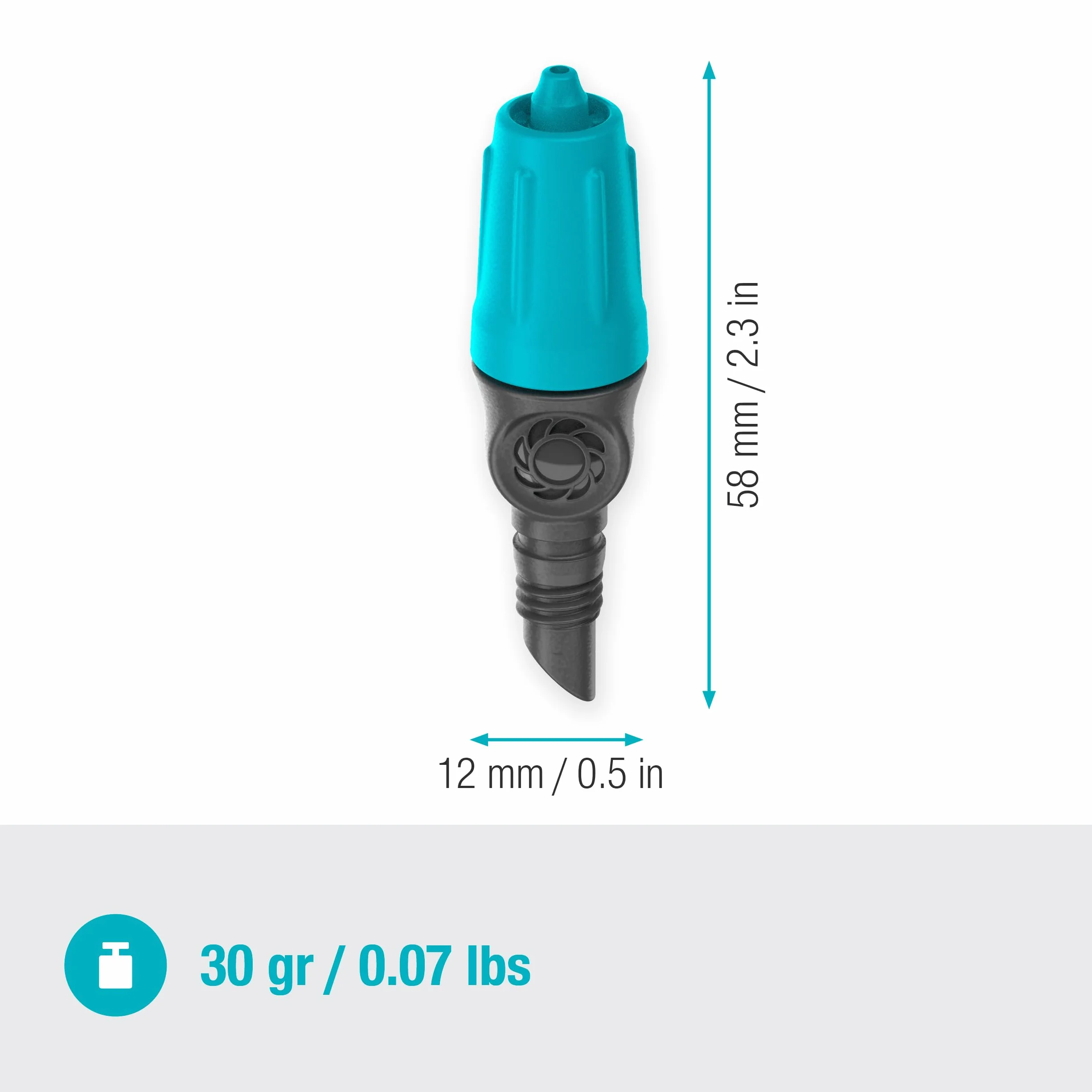 Gardena system Micro-Drip, regulowany kroplownik końcowy 0-15 l/h: Element końcowy do nawadniania kroplowego do podlewania roślin o różnym zapotrzebowaniu na wodę, 10 szt. (13305-20)
