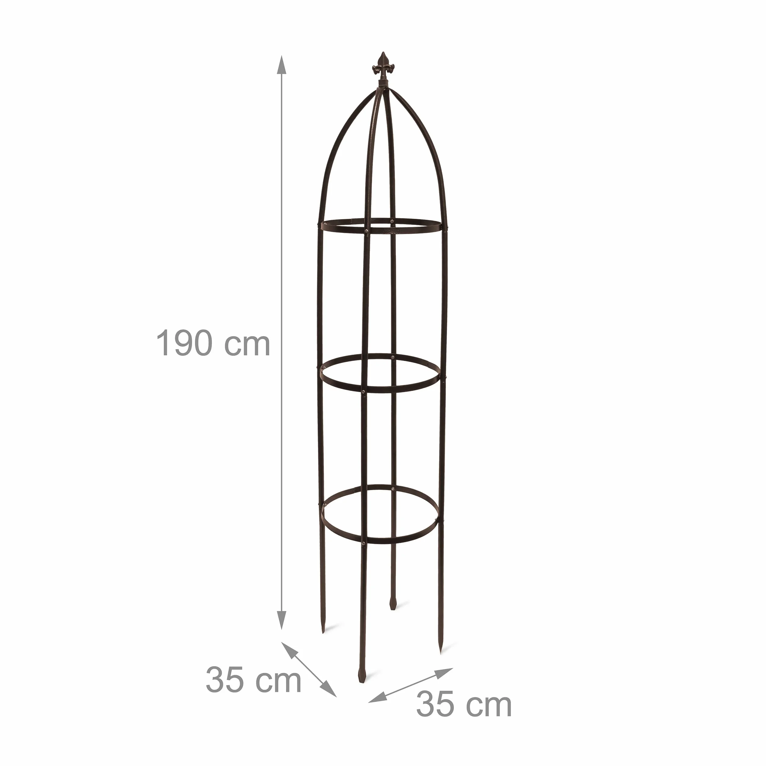 Relaxdays Podpora dla Roślin Pnących Metalowa Brązowa 190 cm