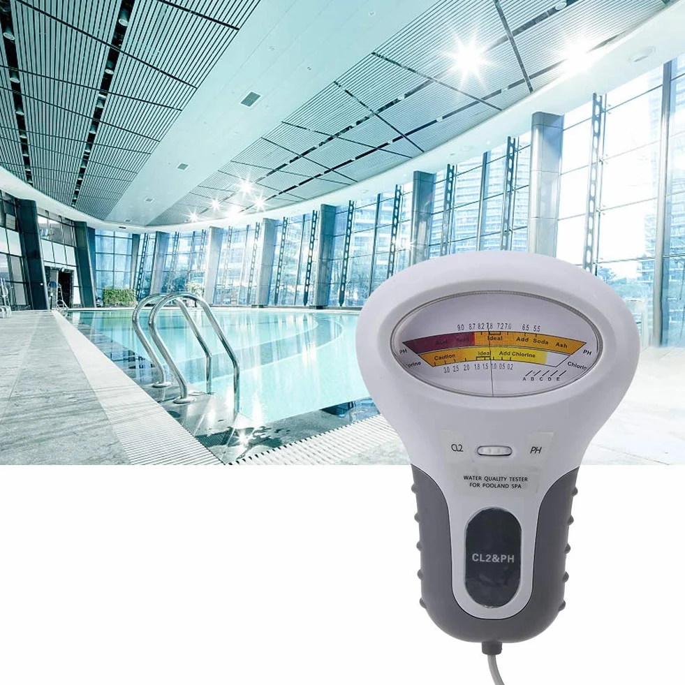 Jarchii Tester chloru, przenośny, cyfrowy miernik jakości wody, poziom pH chloru CL2, miernik jakości wody, monitor z sondą do basenu, spa