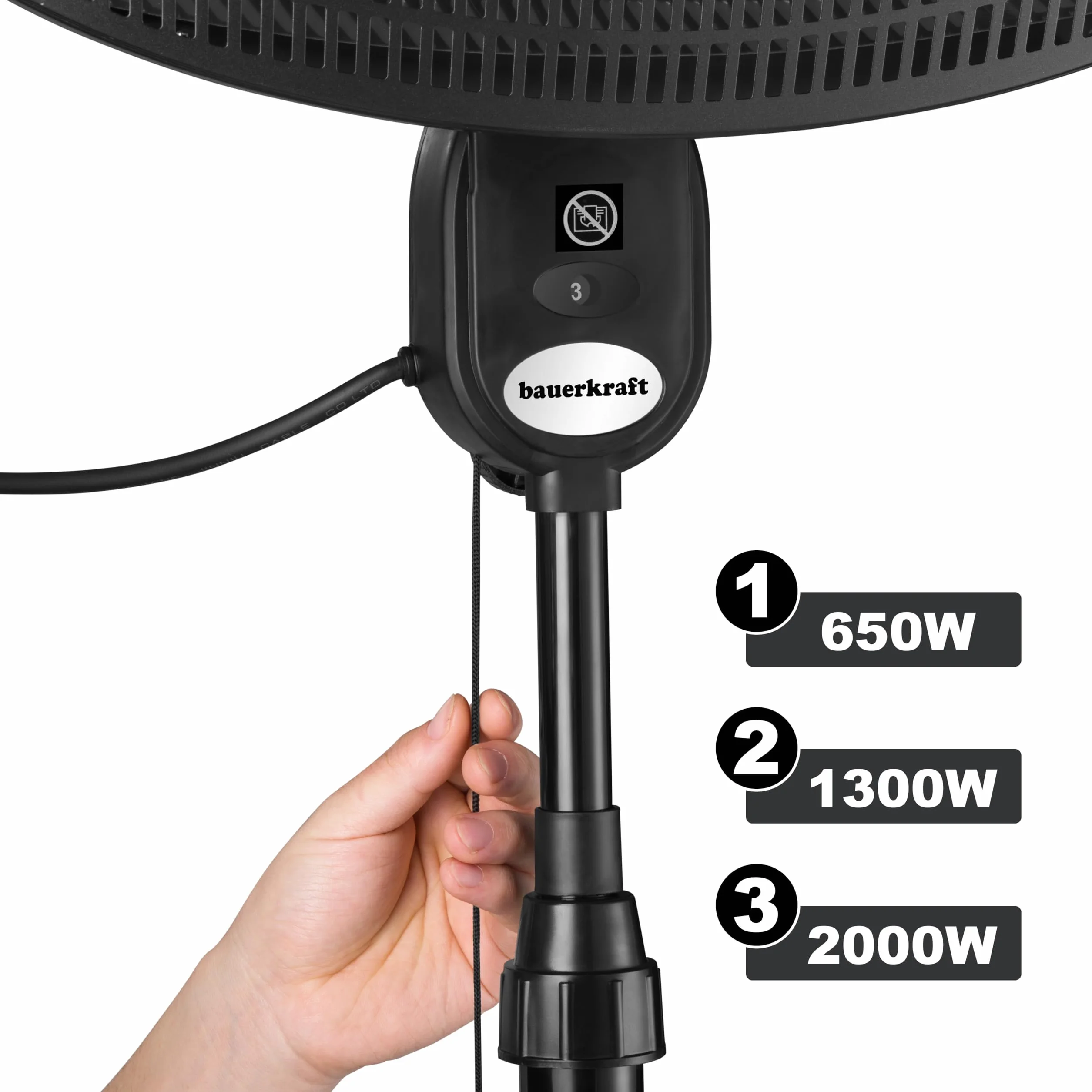 Bauerkraft Parasol ogrzewacz elektryczny promiennik tarasowy 2000W