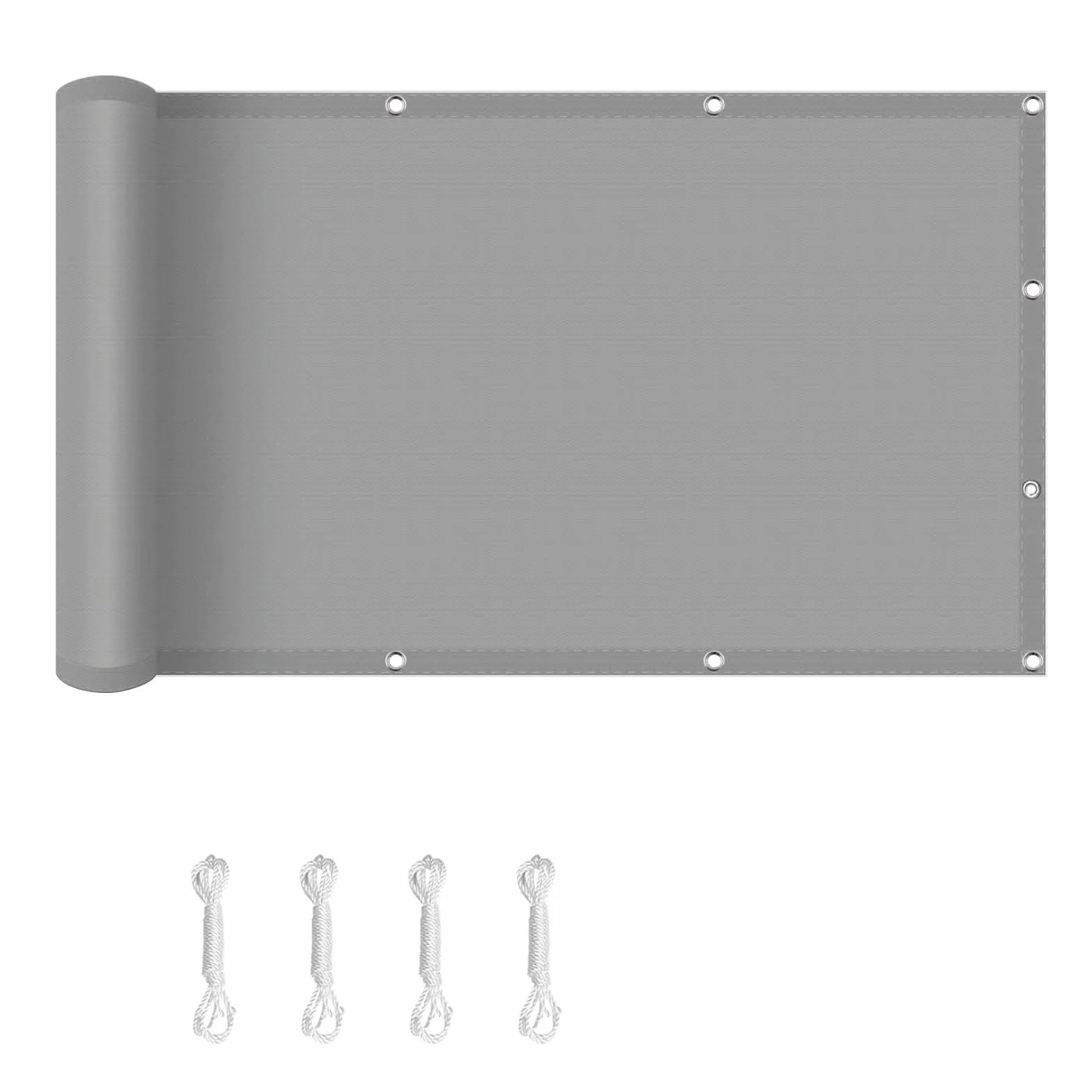 Żagle Przeciwsłoneczne 100 x 270 cm Wodoodporny, 98% Filtr Uv, Wiatroodporny I Odporny Na Rozdarcia, Żagiel Ogrodowy Słoneczny Z Oczkami I Liną Na Zewnątrz, Jasny szary