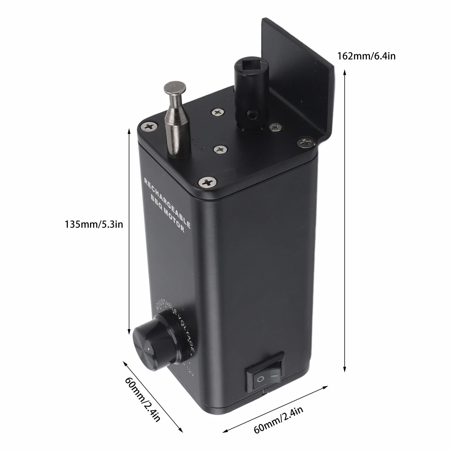 Silnik Rożna do Grilla ze Stopu Aluminium, Regulowany Akumulator Uniwersalny do Grilla o Mocy 10 W, 3 do 12 V, Elektryczny Zamienny Silnik do Rożna, Silnik do Grilla Elektrycznego