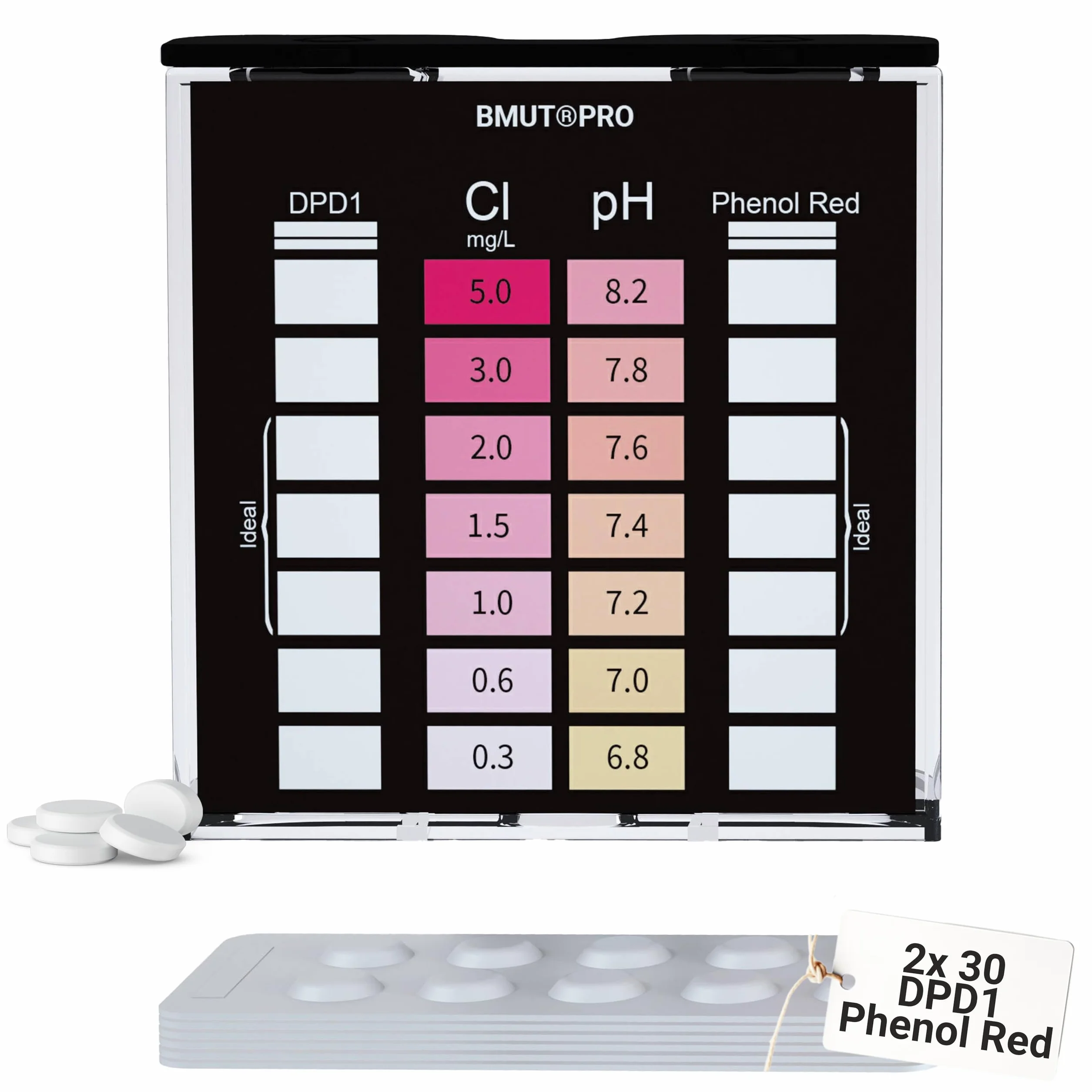 Tester pH i chloru 2 w 1 DPD1 Phenol Red tabletki odczynnikowe 2x30 sztuk
