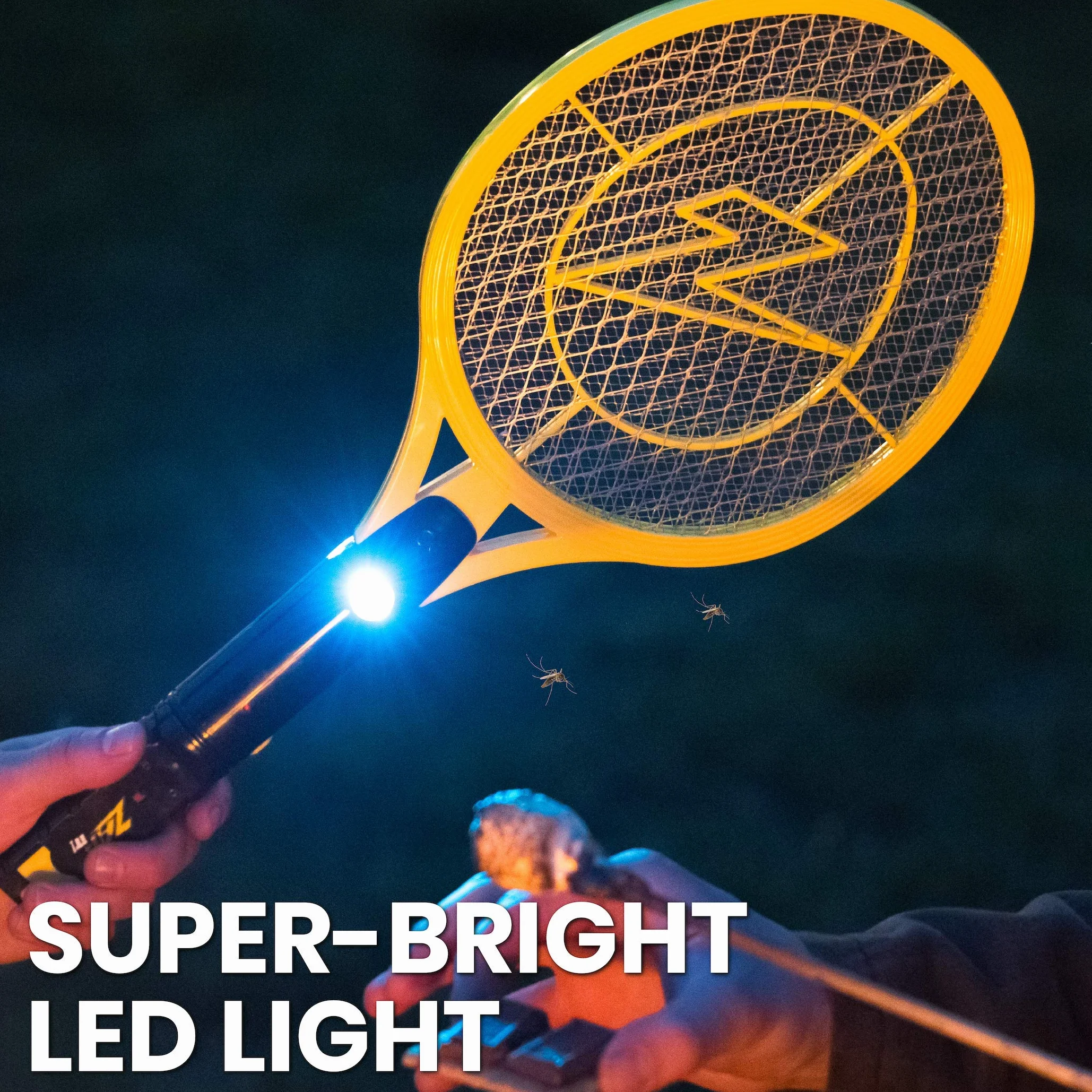 ZAP IT! Bug Zapper dwupak, ładowalna rakieta przeciw komarom, muchy i łapacz owadów, 4000 V, ładowanie USB, super jasne światło LED, które zaskakuje w ciemności, bezpieczne w dotyku (mini, 2 sztuki)