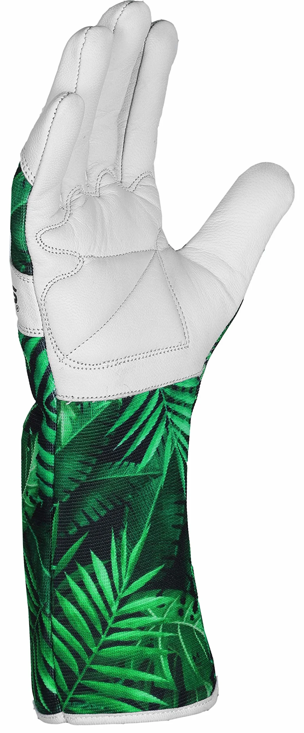 SAWANS Skórzane rękawice ogrodnicze damskie męskie/damskie krótkie i długie ochrona przed przedramieniem odporne na kolce oddychające spandex kozia skóra przycinanie róż ogród (Długie rękawiczki, L)