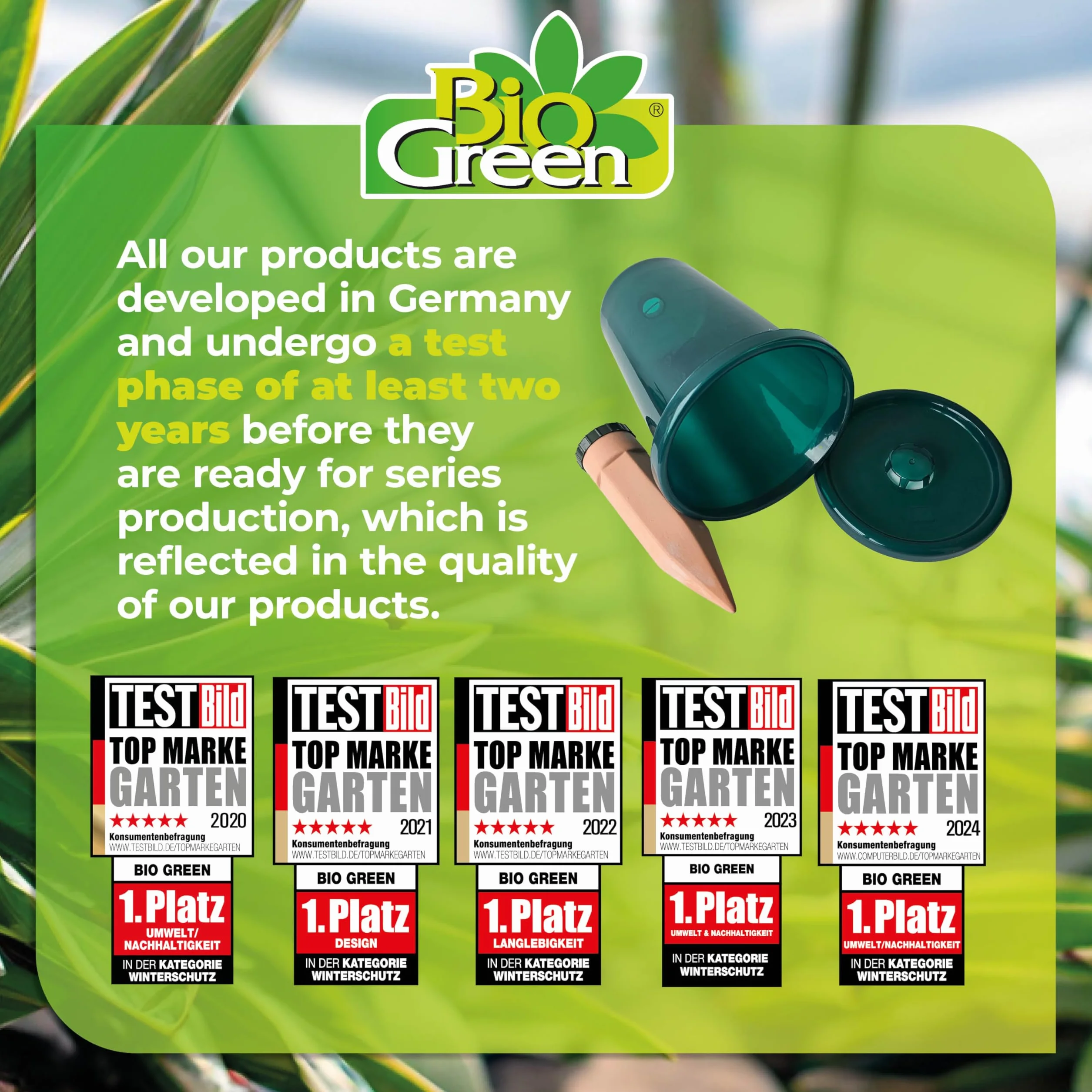 Bio Green Zestaw 4 systemów nawadniania Hydro Cup do podwyższonych grządek, stałe zaopatrzenie w wodę