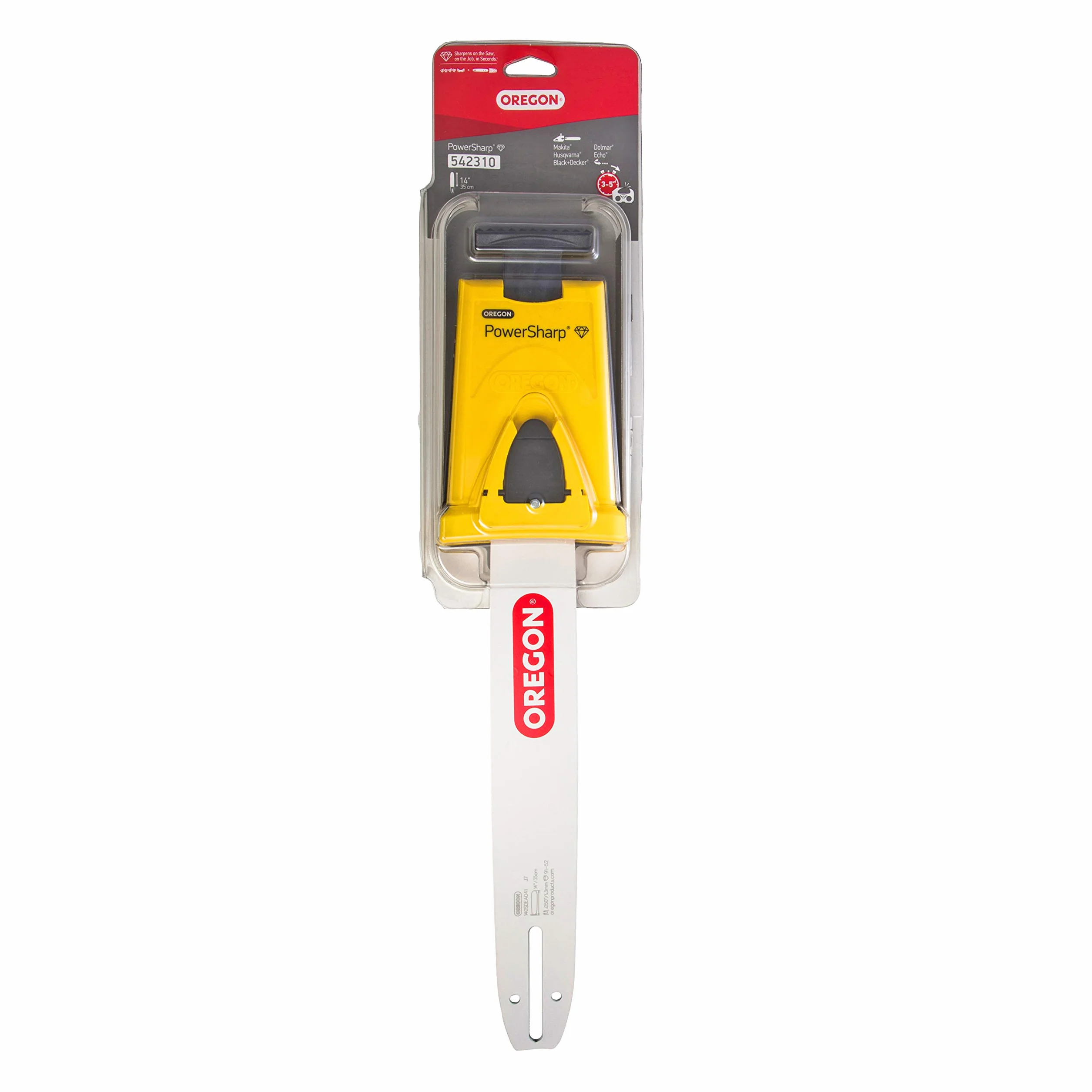 OREGON 542310 35.6 cm Powersharp drążek z ostrzałką do łańcucha 52 ogniw napędowych, czarny