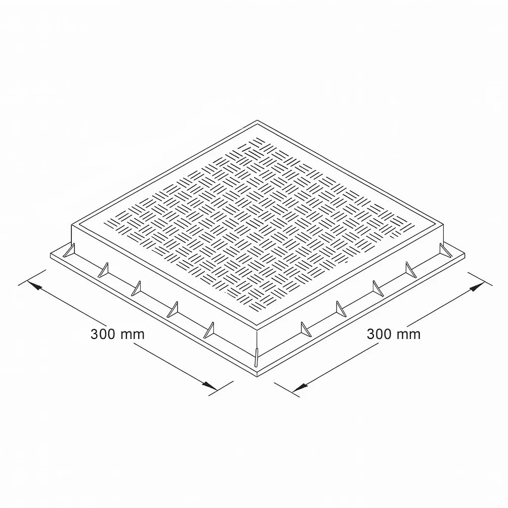 First Plast tcdp30 V-y rama z pokrywą PEDONABILE z PCW, zielona, 300 x 300 mm