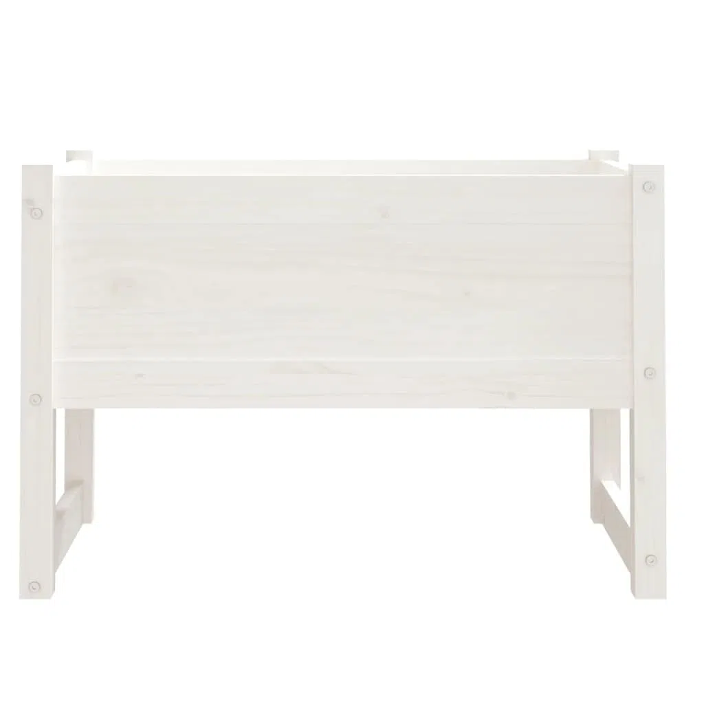 Donice 2 szt biale 32x30x29 cm stal walcowana na zimno do ogrodu balkonu tarasu dekoracyjne skrzynie na kwiaty z solidna rama montaz wymagany