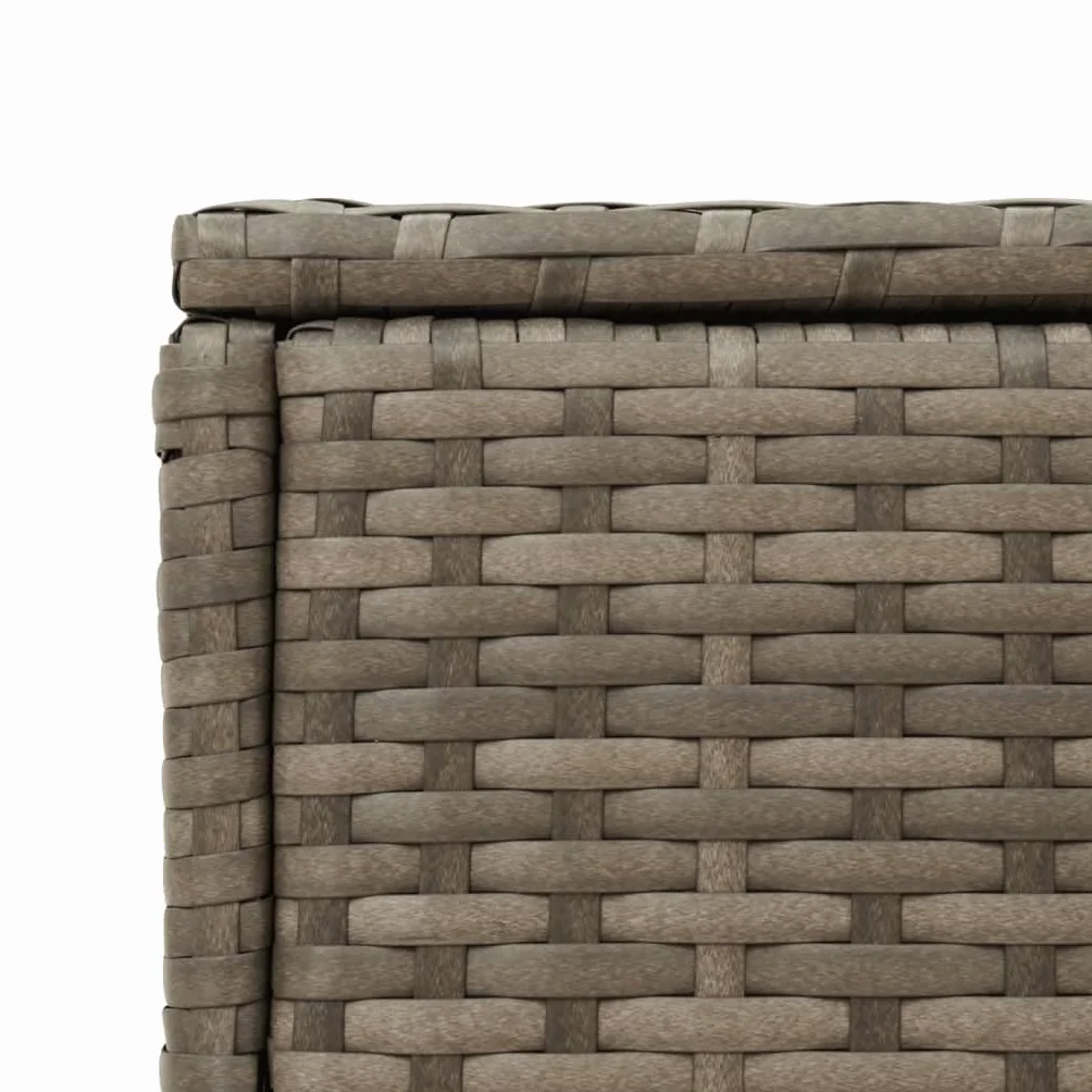Stolik ogrodowy ze szklanym blatem szary 58x27,5x55 cm rattanowy na taras balkon