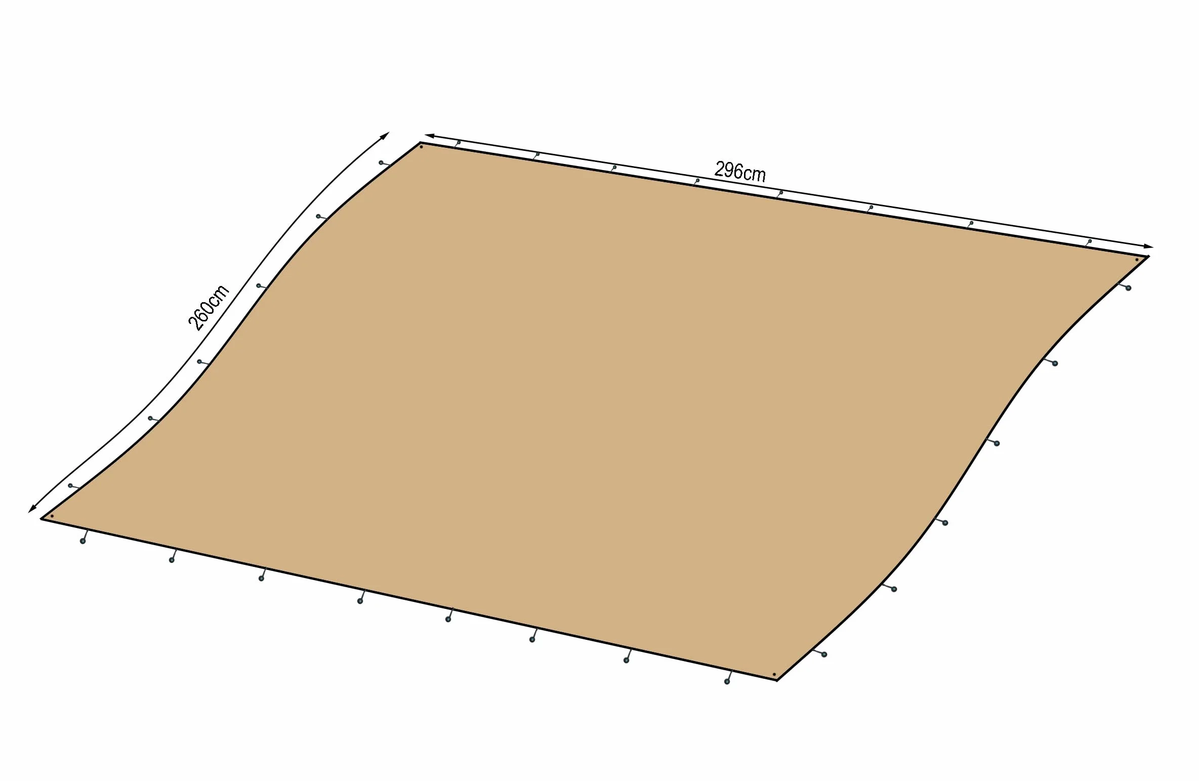 QUICK STAR Pergola Dach 250x300 cm Zadaszenie Tarasu Piaskowy