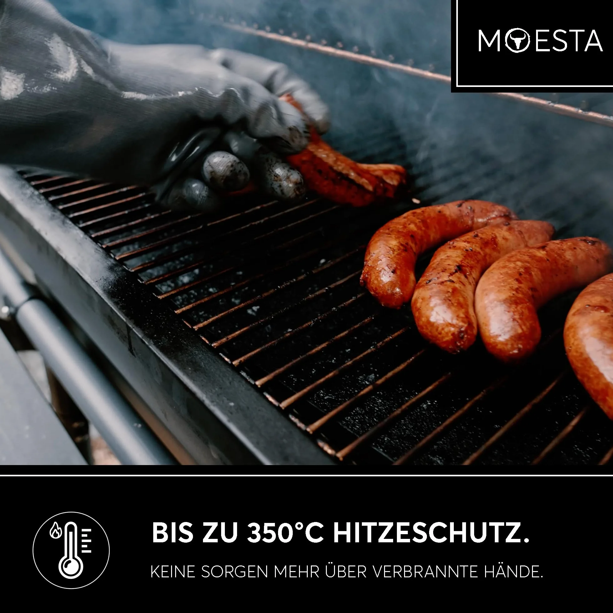 Moesta Rękawice do grilla silikonowe odporne na wysokie temperatury 250°C rozmiar M 8 różowe