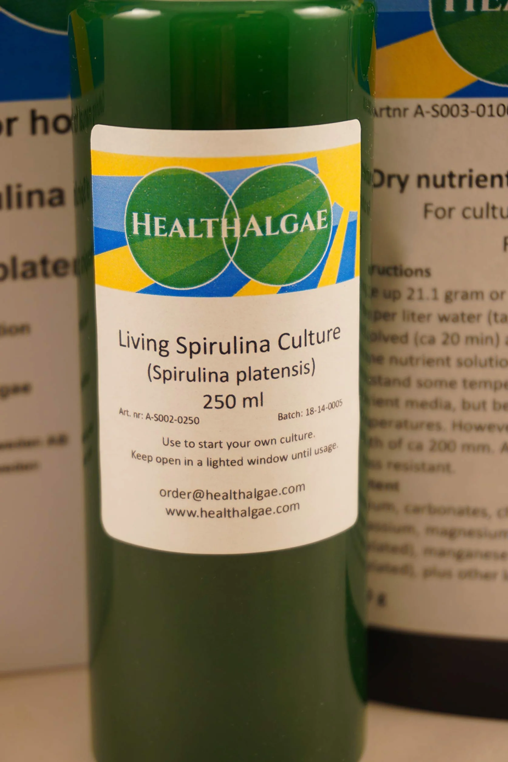 Spirulina platensis 250 ml + 10 l Growmedium SSD1+2 hodowla glonów nawóz