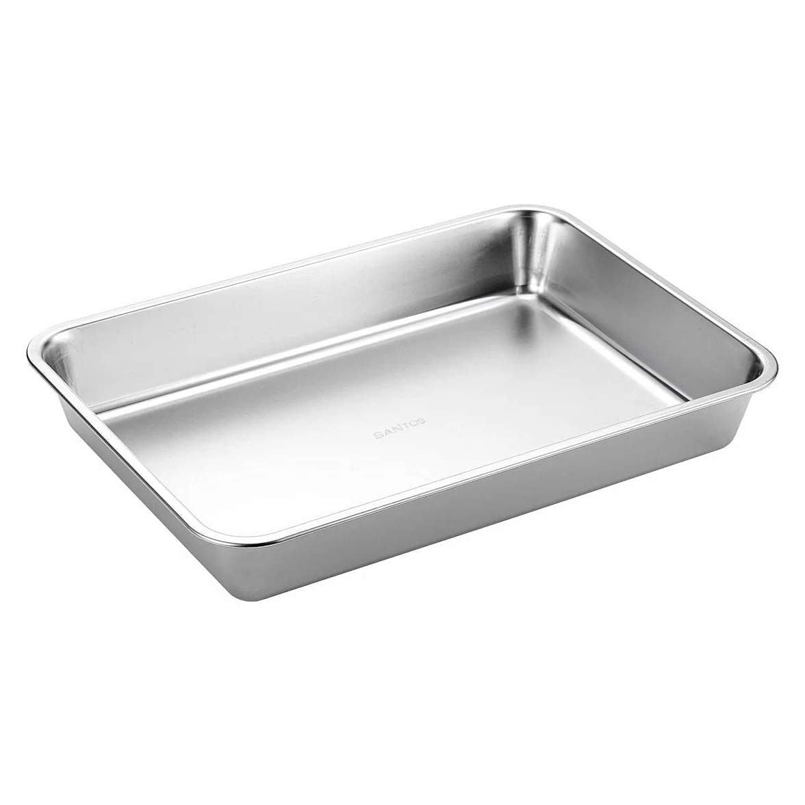 SANTOS Taca do grillowania ze stali nierdzewnej – miska zbierająca 41,5 x 29,5 x 6 cm – wytrzymała patelnia grillowa – idealna do warzyw, ryb i innych – łatwa do czyszczenia – akcesoria do grilla
