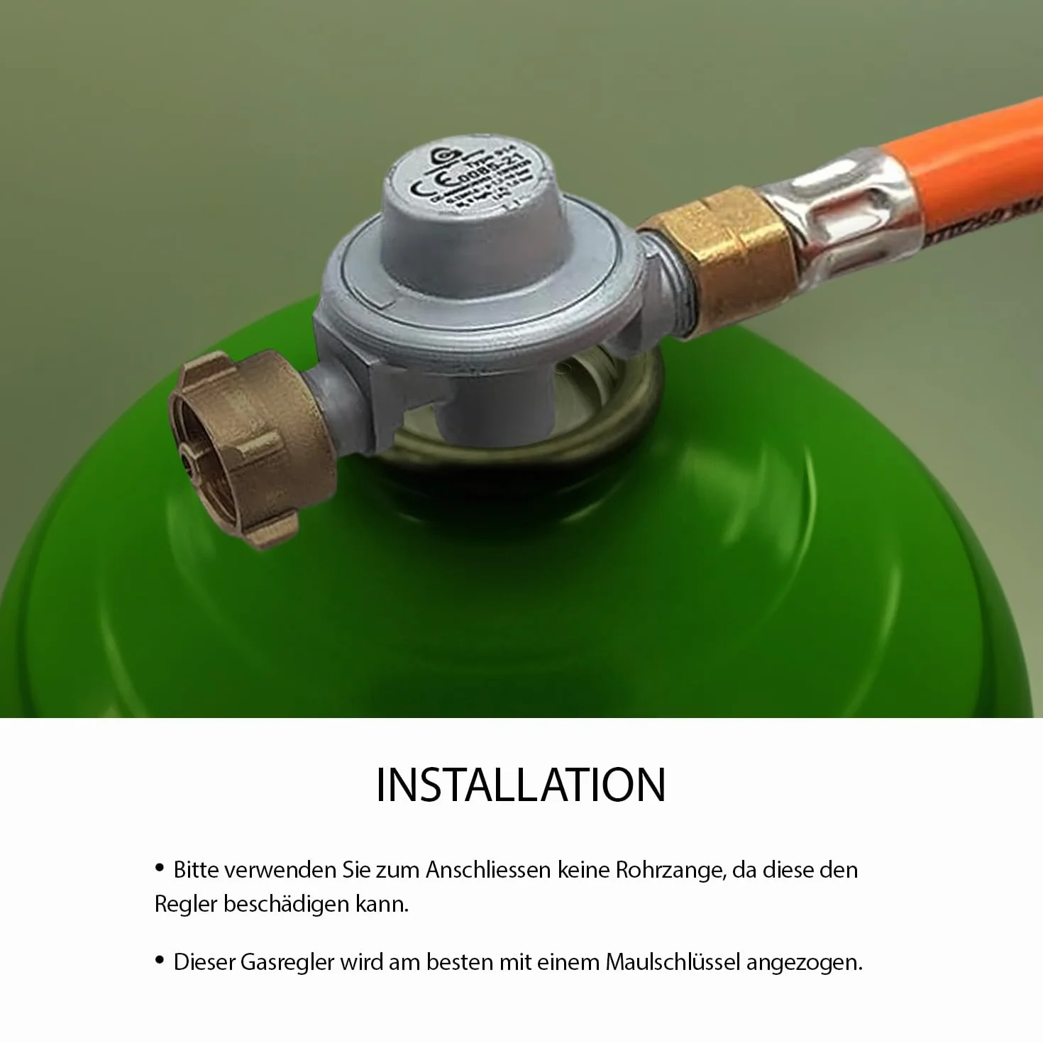 Adapter-wąż z regulatorem gazu EN417 do butli gazowych