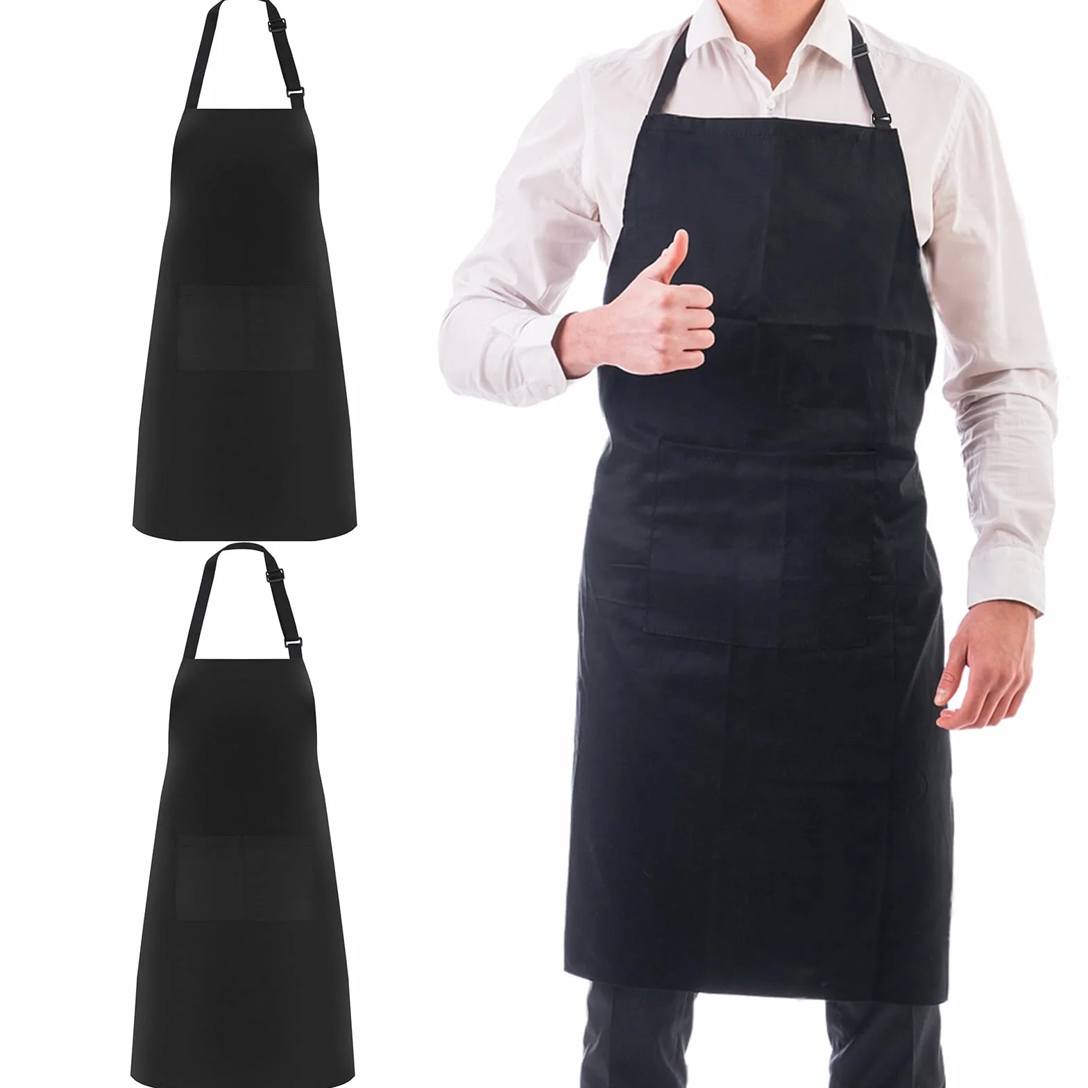 Fartuch kucharski Wodoodporny, 2 sztuki Regulowany Fartuch do grillowania dla mężczyzn, Fartuch kuchenny dla mężczyzn Panie Kuchnia BBQ Restauracja Kawiarnia Pieczenie