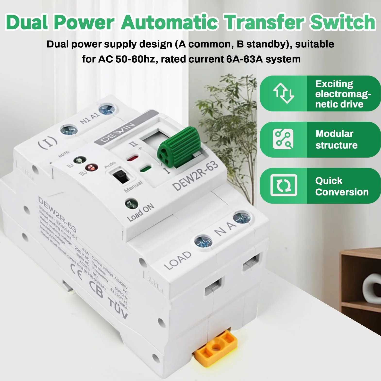 Automatyczny przełącznik transferowy ATS G2R 2P 63A 220V