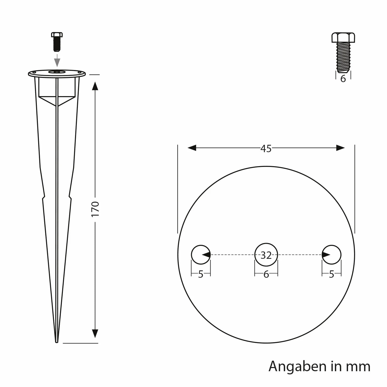 ledscom.de 10 sztuk szpikulców ogrodowych do lamp ogrodowych, czarny, 17cm, 45mm ⌀