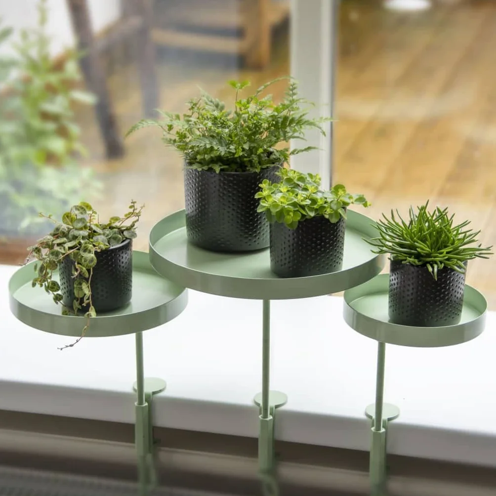 Esschert Design Blumentopfhalter mit Klemme Rund Grün S