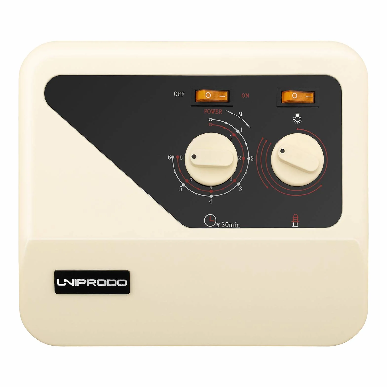 Panel sterowania sauną, cyfrowa dioda LED do sauny Uniprodo ochrona przed przegrzaniem 400 V 3N UNI_SAUNA_C05 (tworzywo ABS, temperatura, czas, sterowanie światłem)