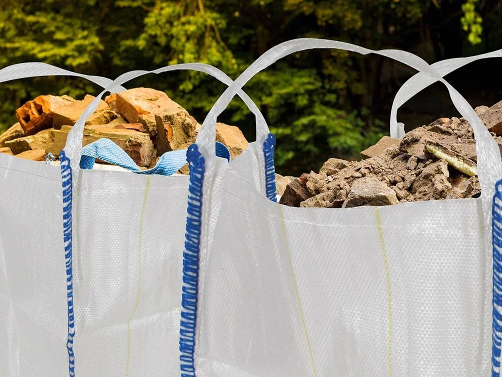 Perel Big bag 300 litrów, 300 kg, 65 x 65 x 71 cm, odporny na UV, 2 uchwyty, worek na gruz i odpady budowlane, polipropylen 120 g/m²
